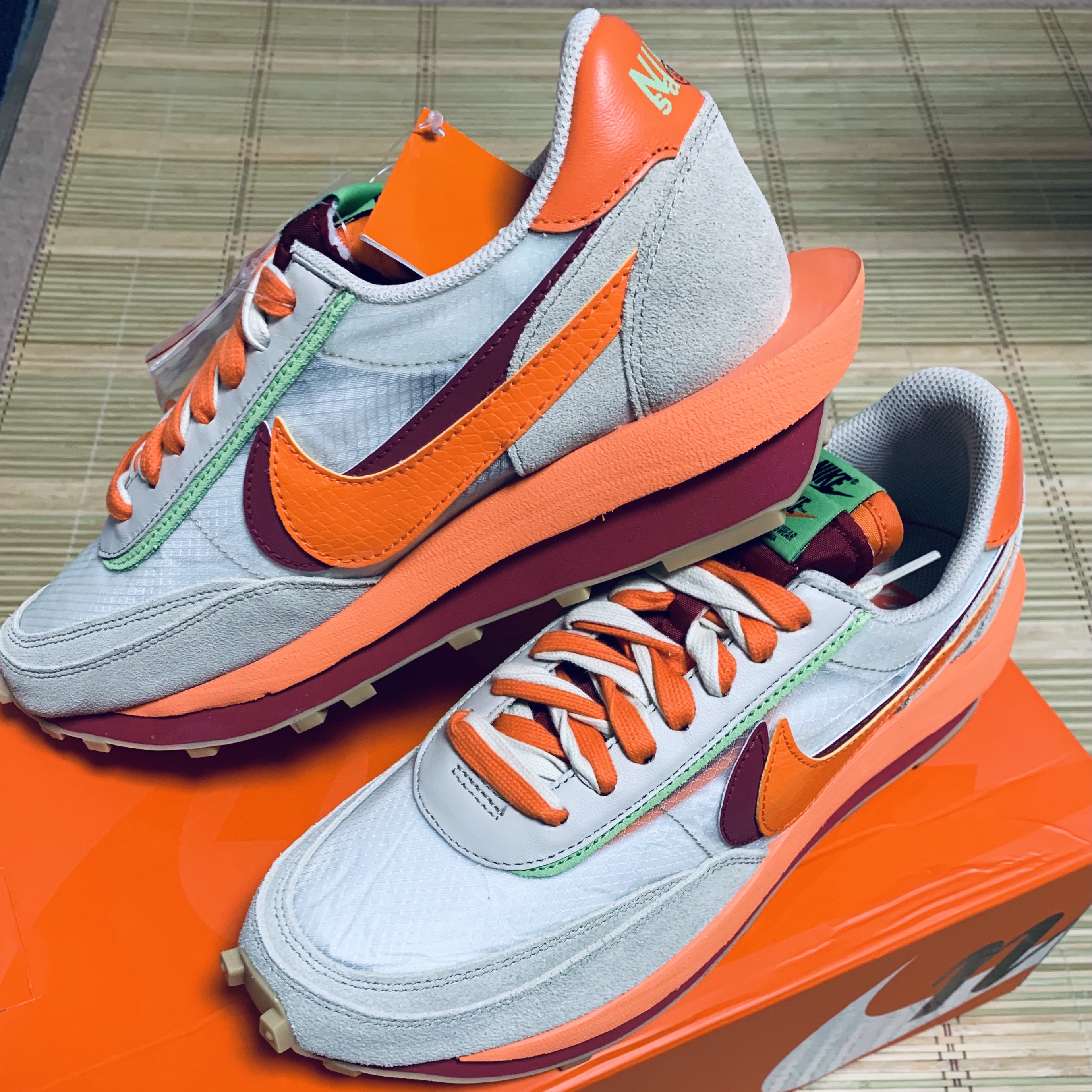 Nike x Sacai x Clot LDWaffle Orange Blaze 착용 스타일