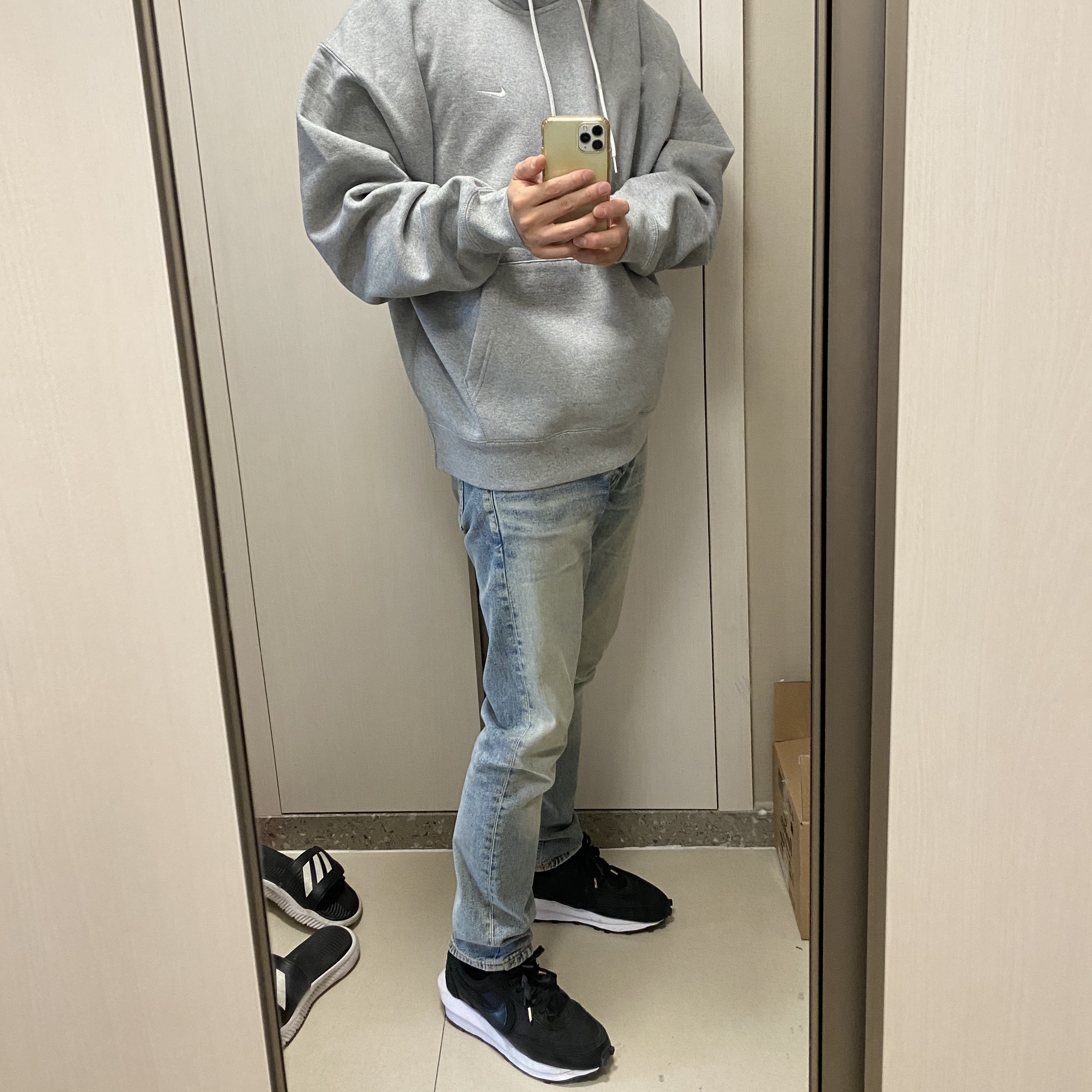 Nike x Sacai x Clot LDWaffle Orange Blaze 착용 스타일 - 1