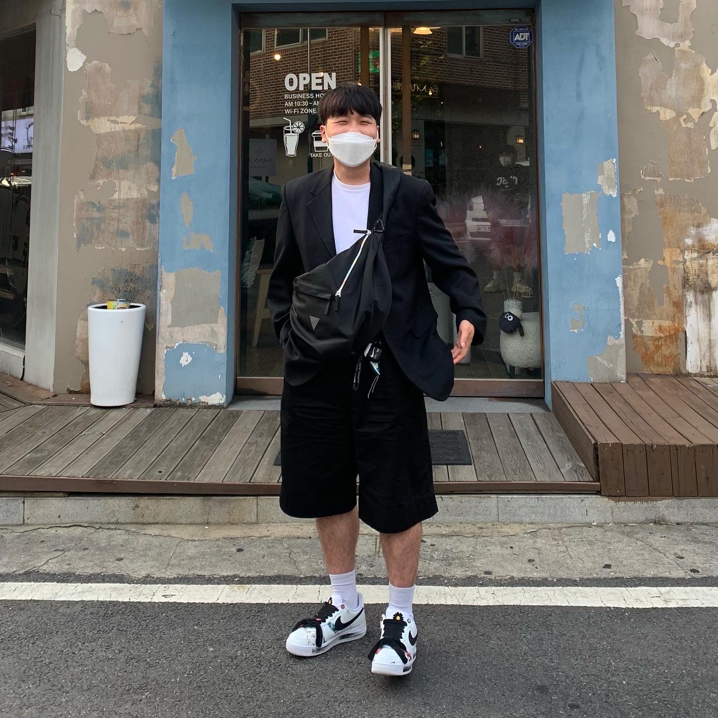 Nike x Peaceminusone Air Force 1 Low Para-Noise 2.0 착용 스타일