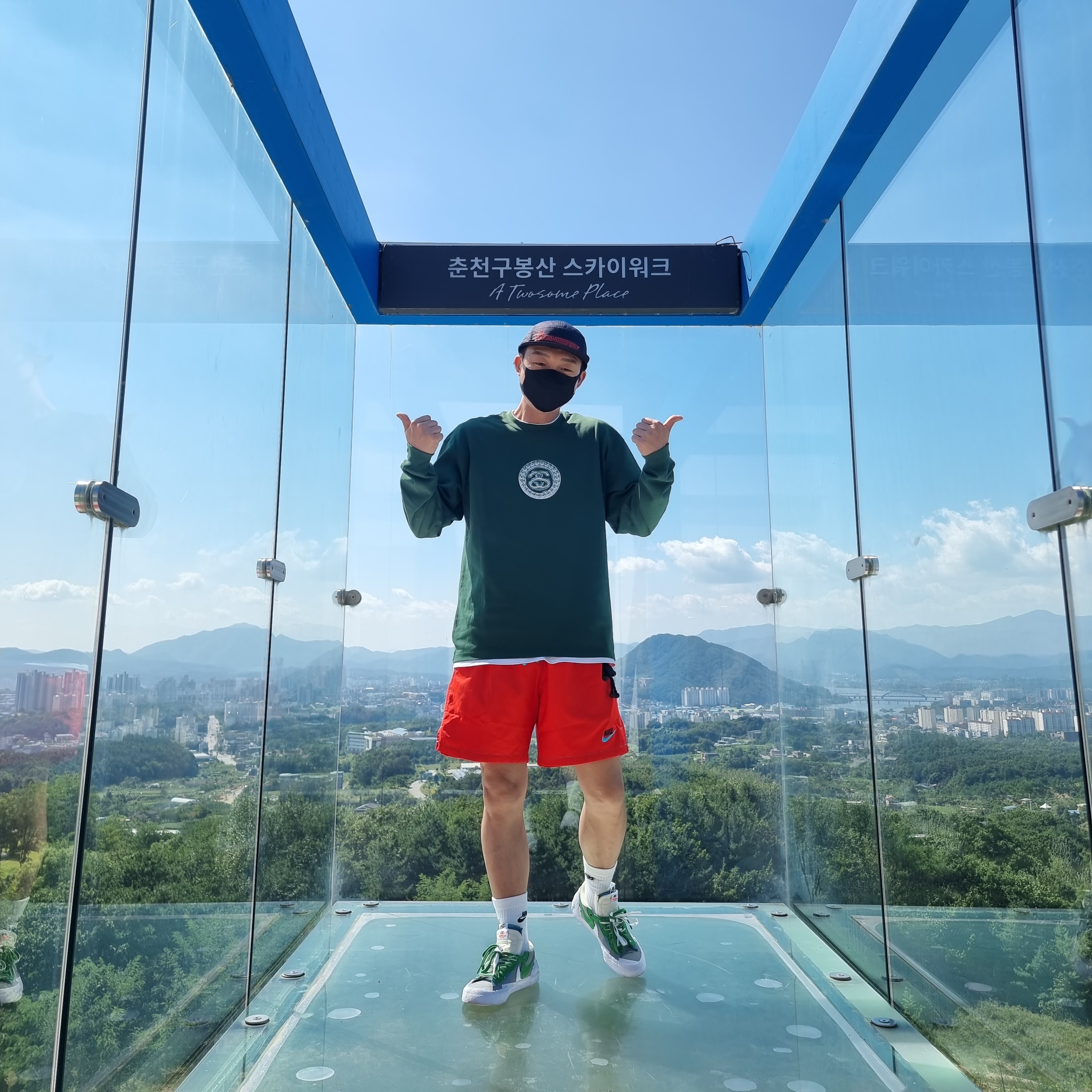 Nike x Sacai Blazer Low Classic Green, Nike x Stussy Big Swoosh LS T-Shirt Green - Asia 착용 스타일 - 5