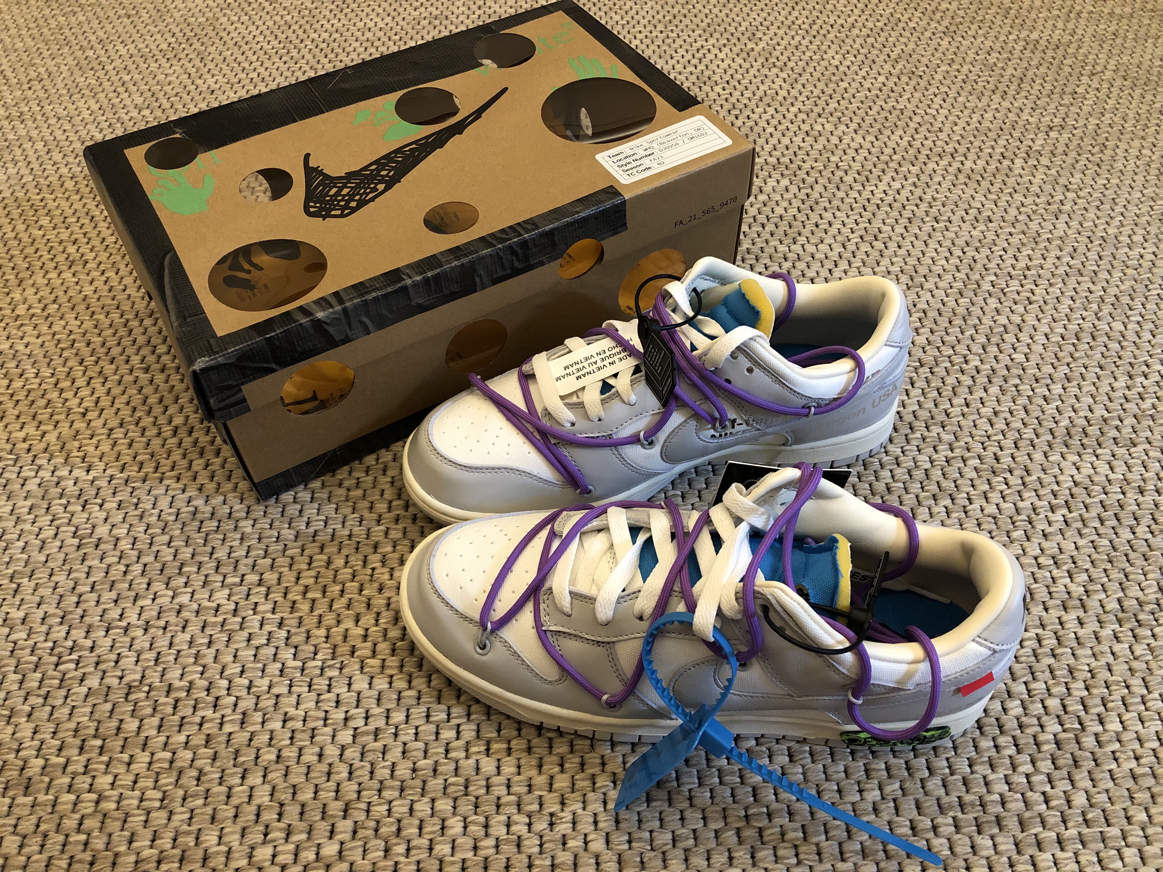 Nike x Off-White Dunk Low The 50 - Lot 47 착용 스타일 - 1