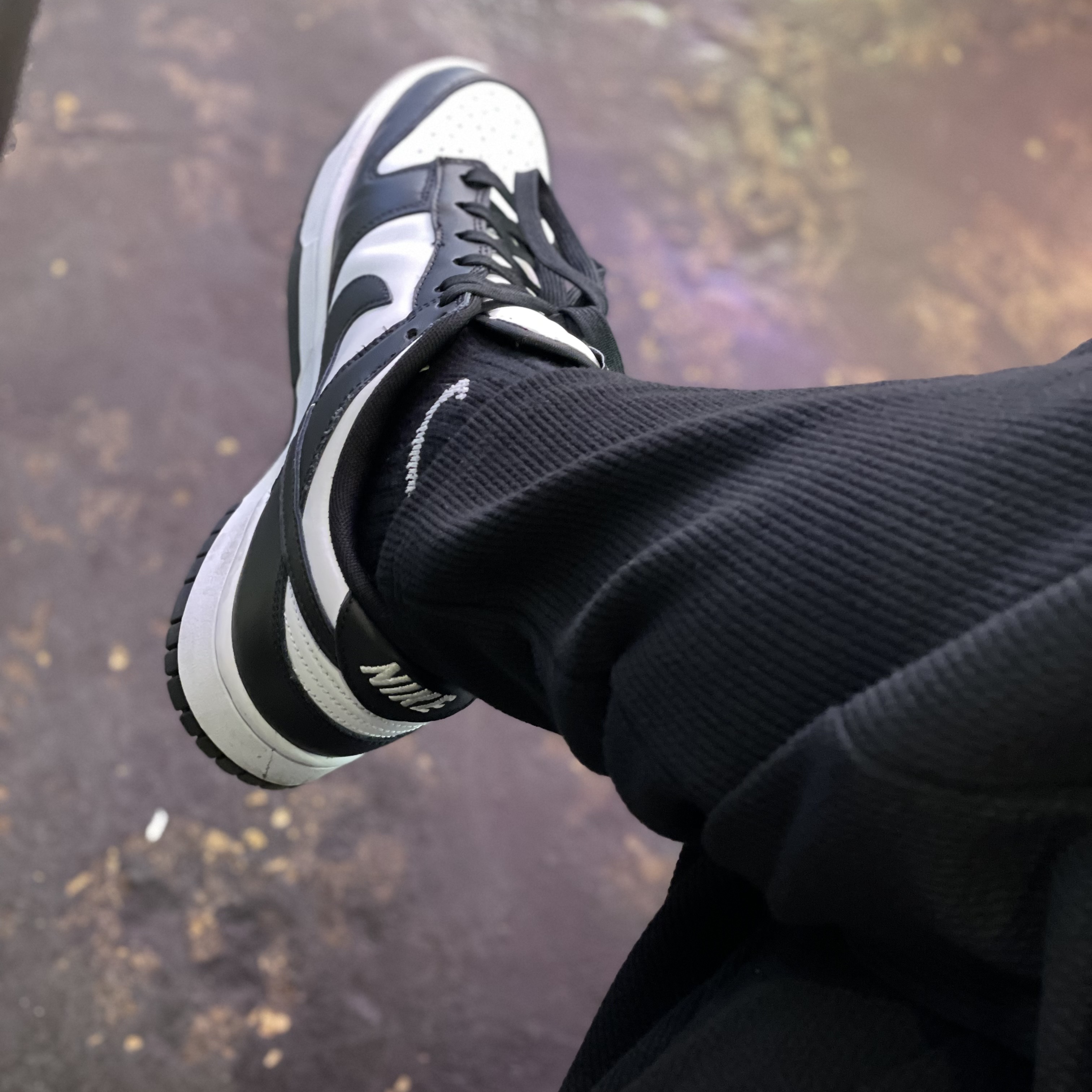 Nike Dunk Low Retro Black, (W) Nike Dunk Low Black 착용 스타일 - 3