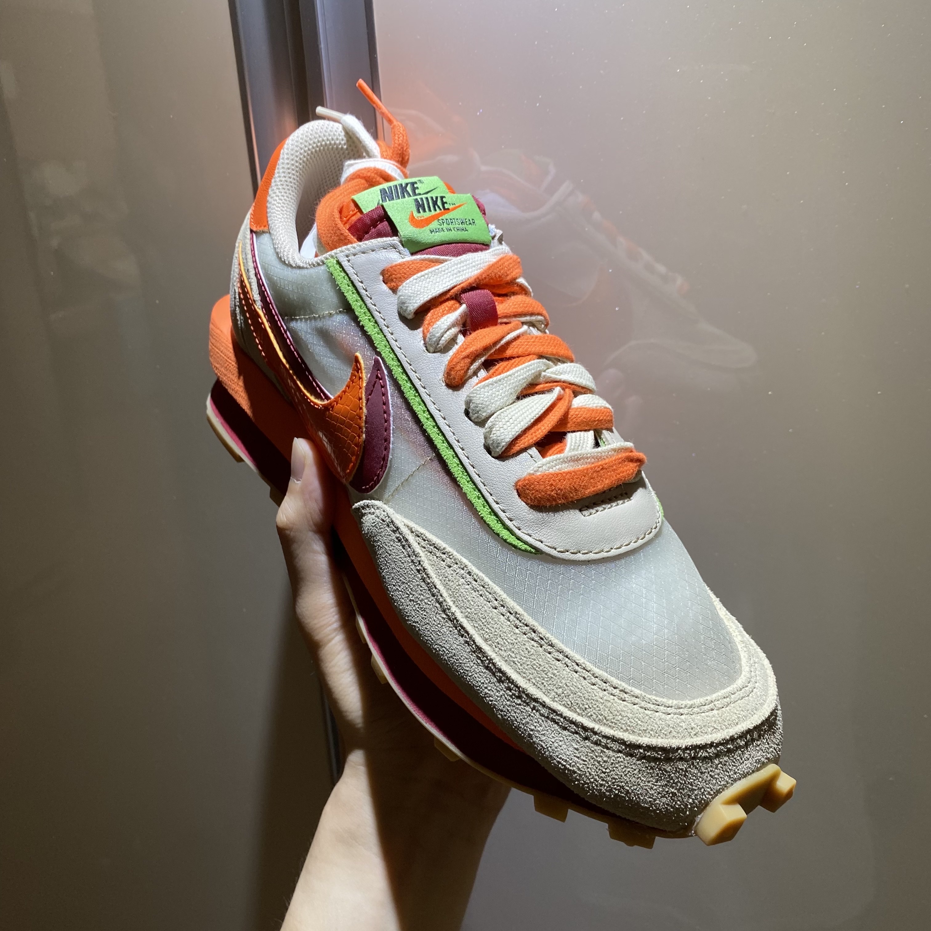 Nike x Sacai x Clot LDWaffle Orange Blaze 착용 스타일