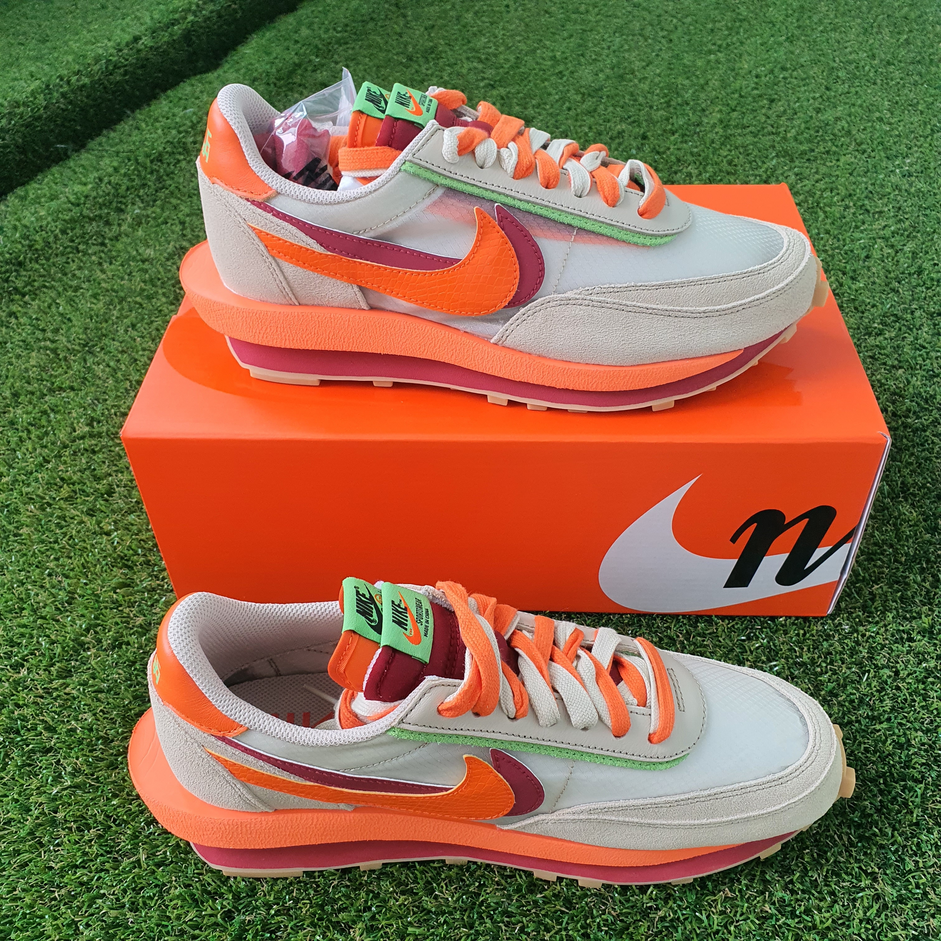 Nike x Sacai x Clot LDWaffle Orange Blaze 착용 스타일 - 2
