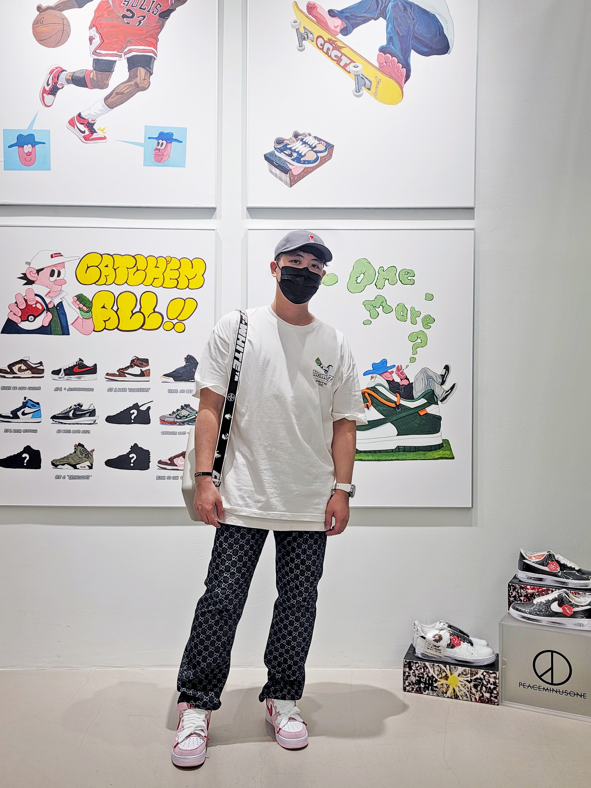 Nike Air Force 1 '07 QS Valentine's Day, AMI de Coeur Baseball Cap Black 착용 스타일 - 2