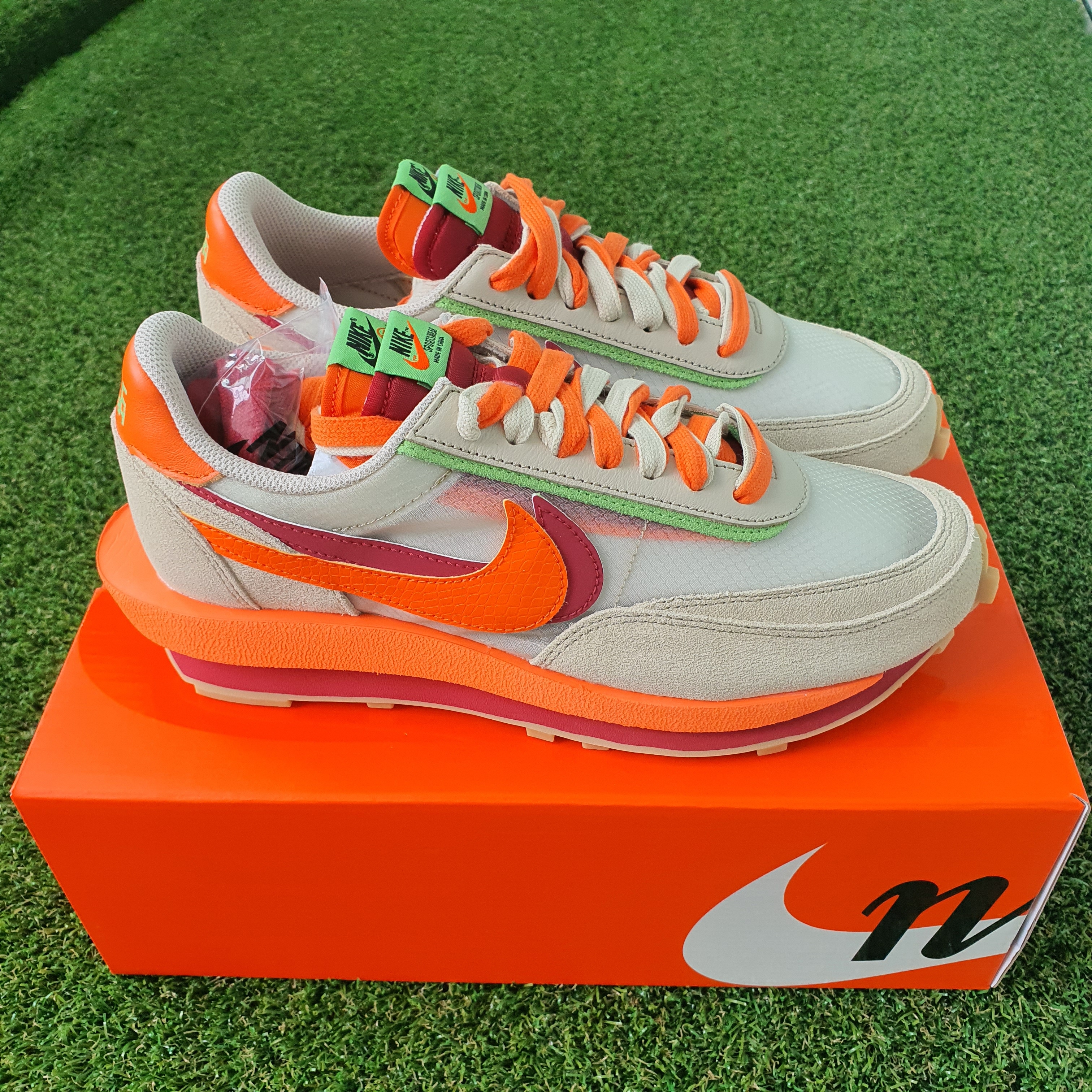 Nike x Sacai x Clot LDWaffle Orange Blaze 착용 스타일 - 3