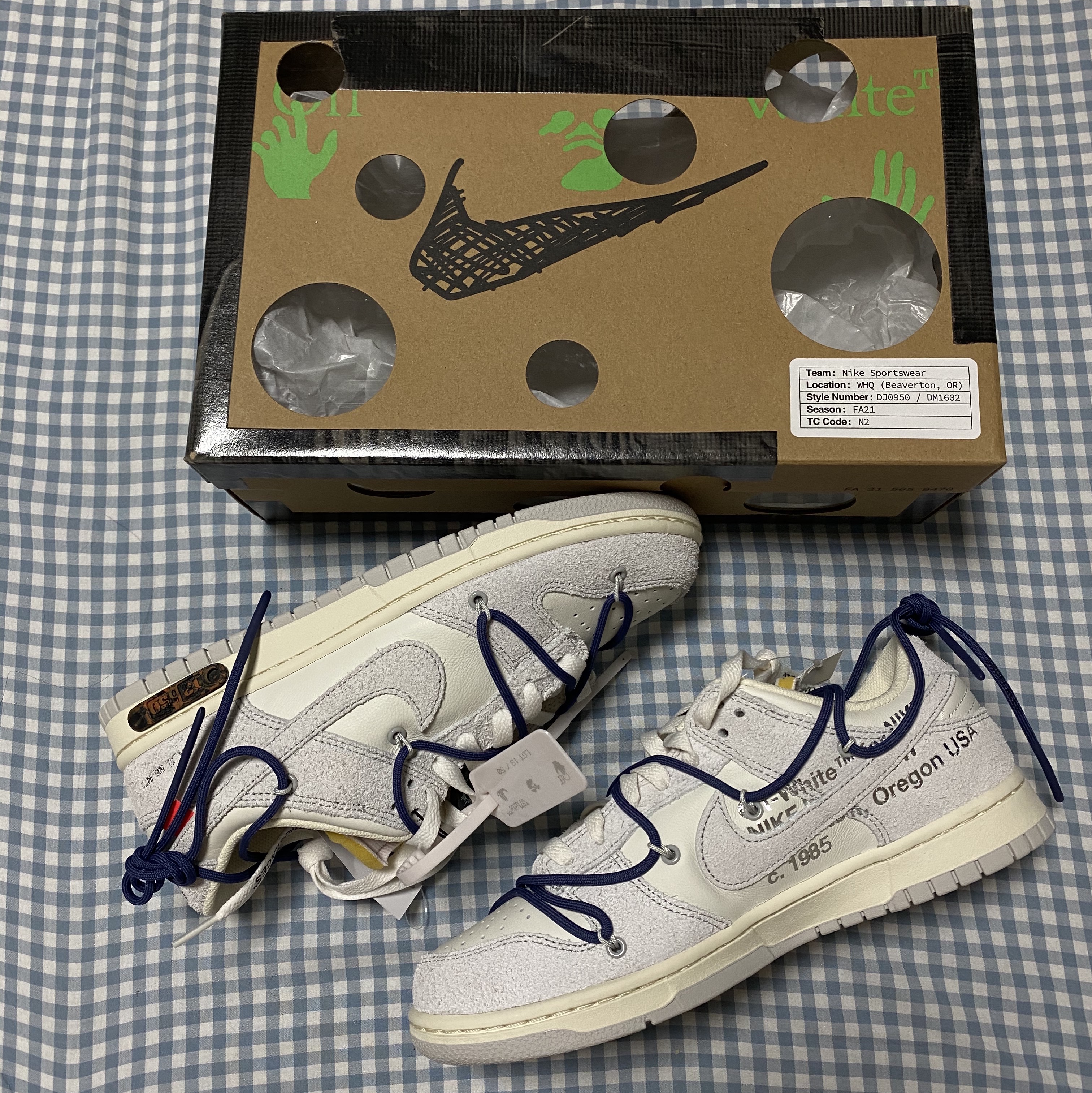 Nike x Off-White Dunk Low The 50 - Lot 18 착용 스타일 - 2