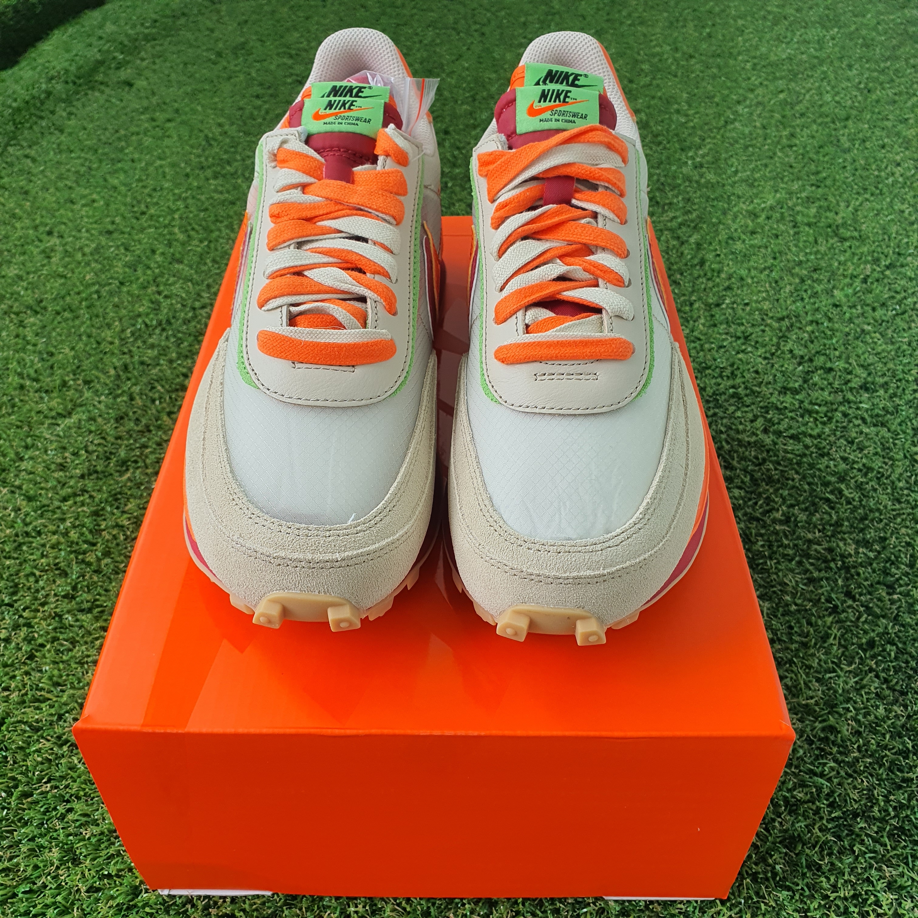 Nike x Sacai x Clot LDWaffle Orange Blaze 착용 스타일 - 4