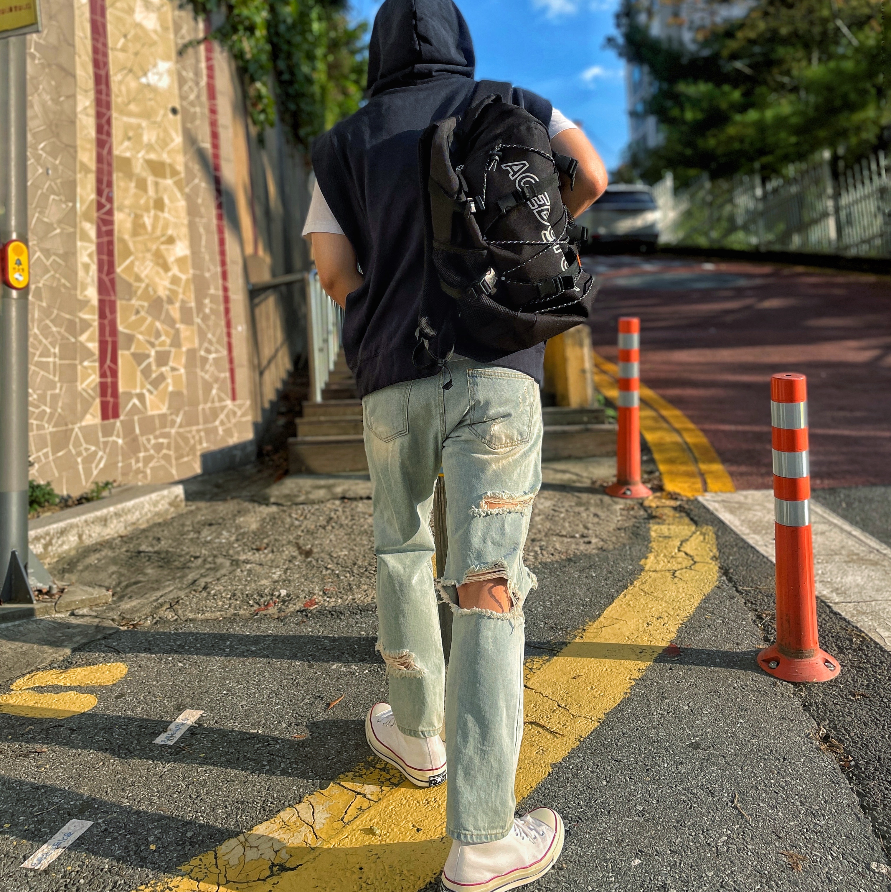 Converse Chuck 70 High Vintage Canvas White 착용 스타일 - 3