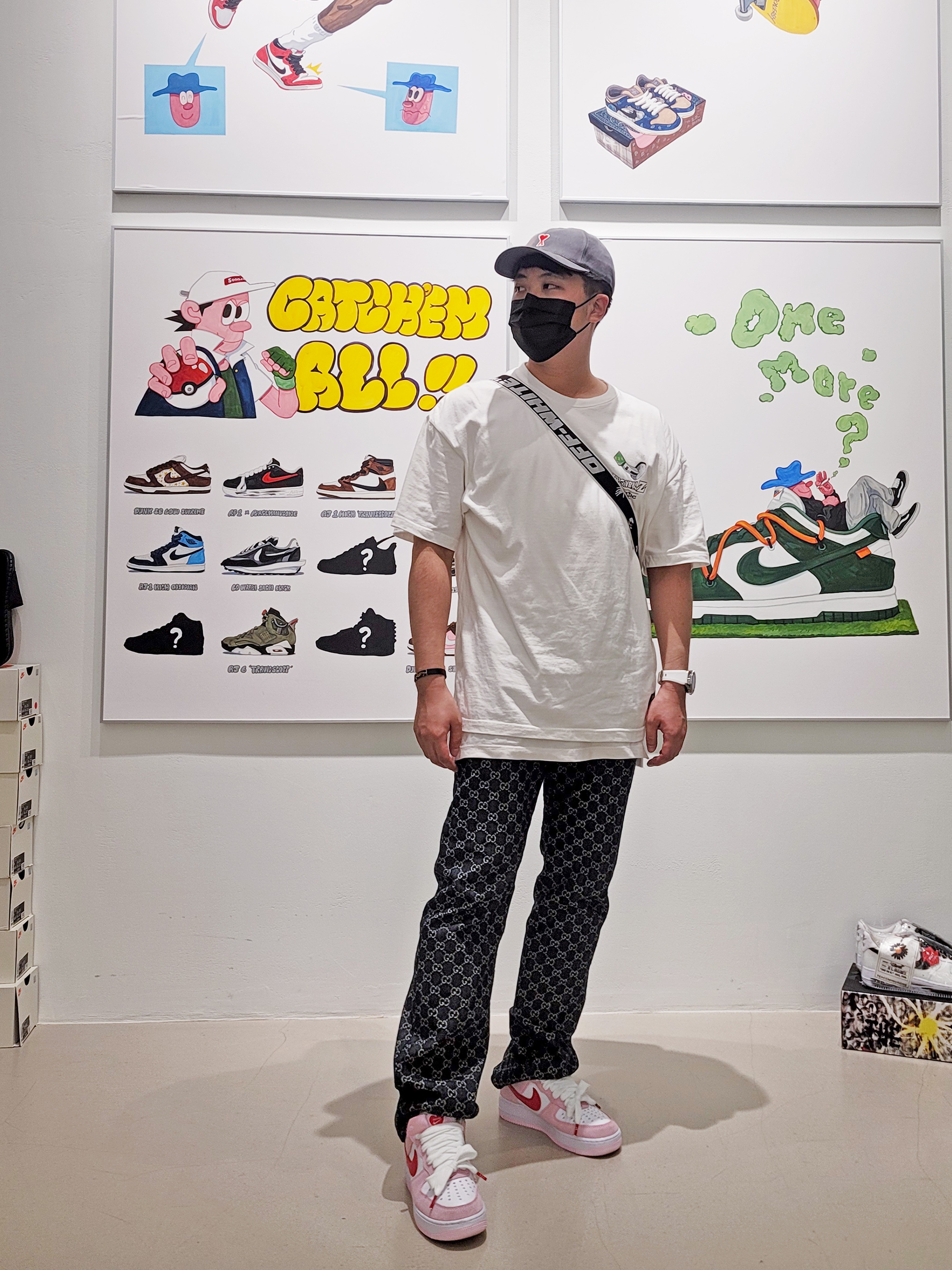 Nike Air Force 1 '07 QS Valentine's Day, AMI de Coeur Baseball Cap Black 착용 스타일 - 4