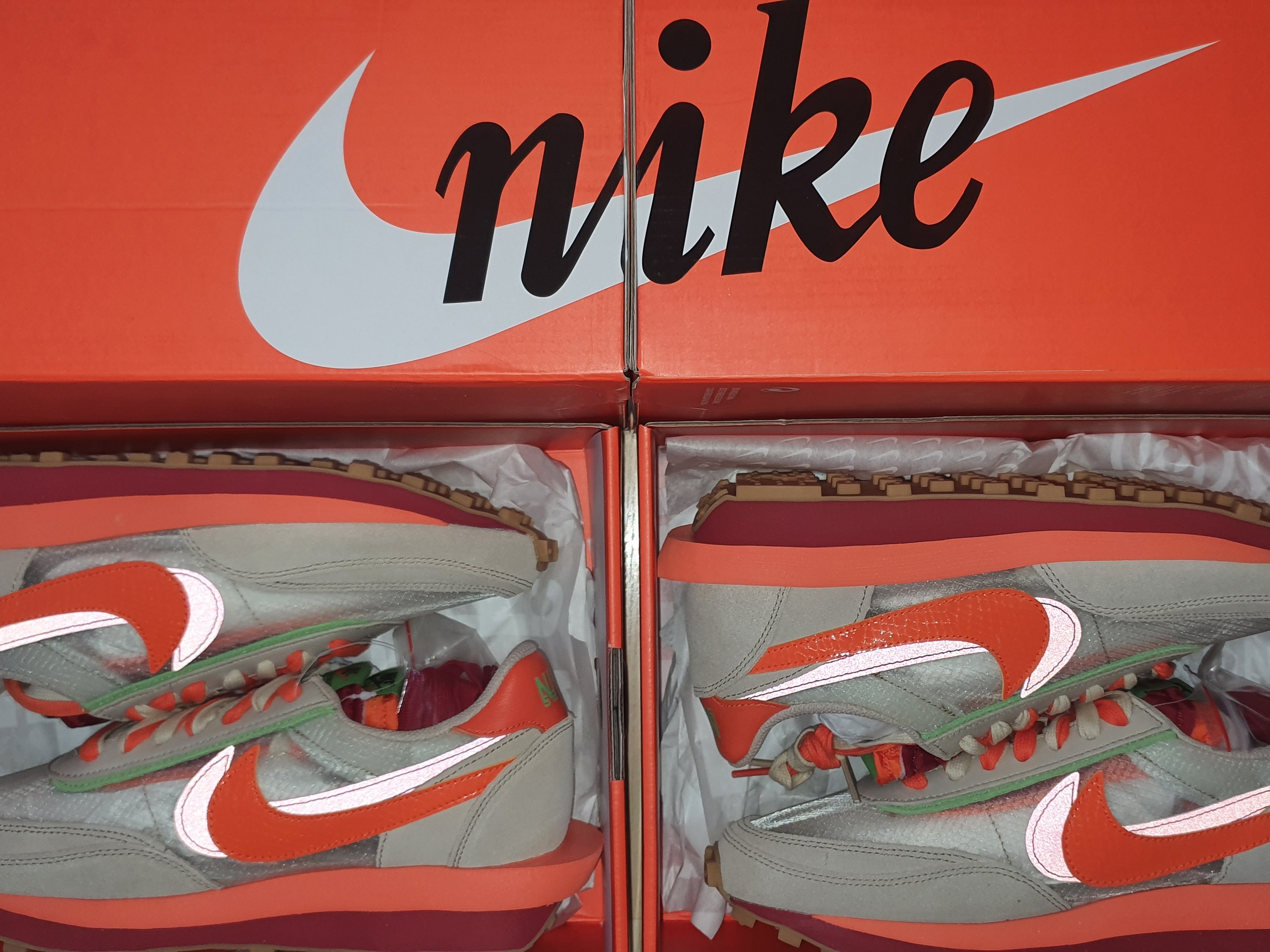 Nike x Sacai x Clot LDWaffle Orange Blaze 착용 스타일 - 1