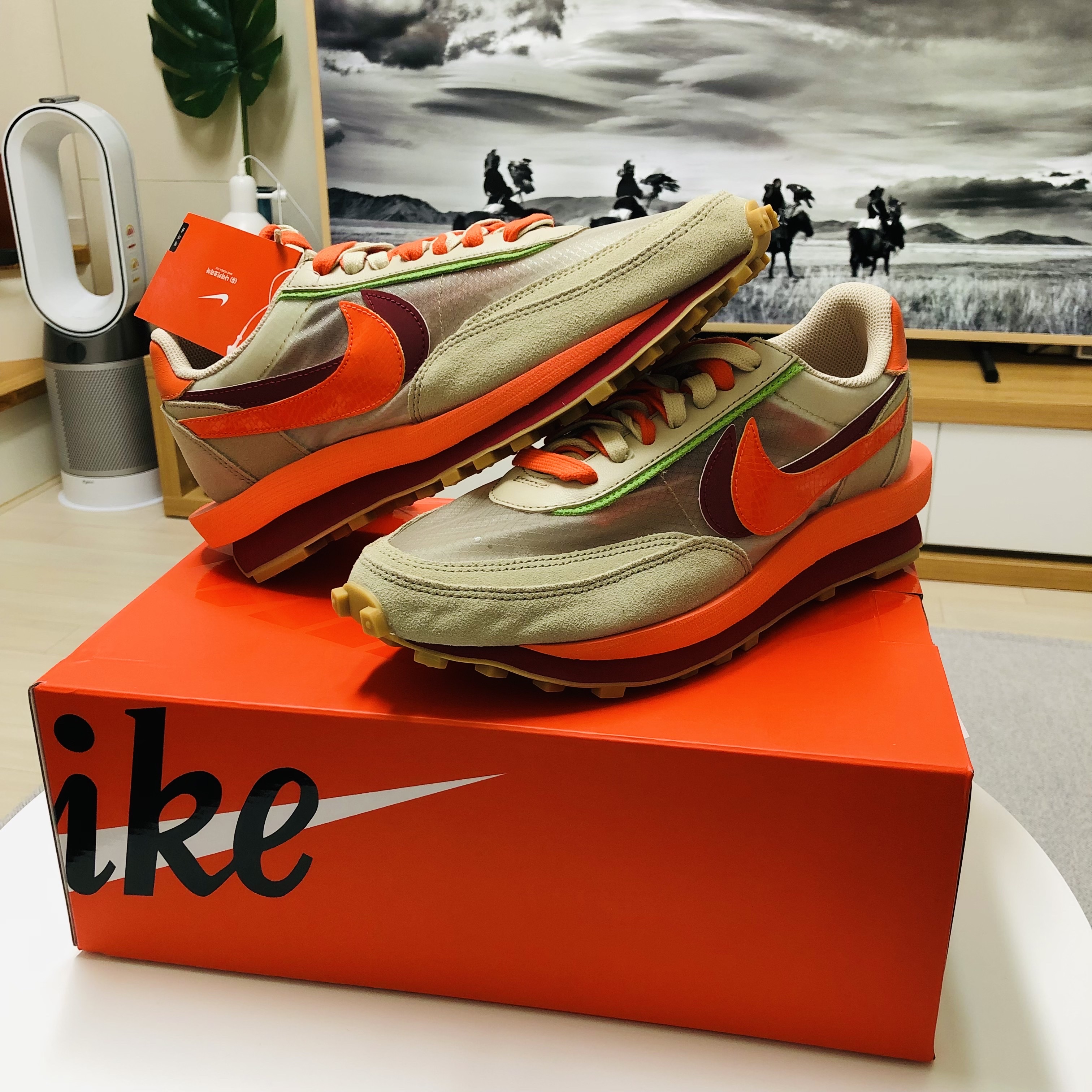 Nike x Sacai x Clot LDWaffle Orange Blaze 착용 스타일