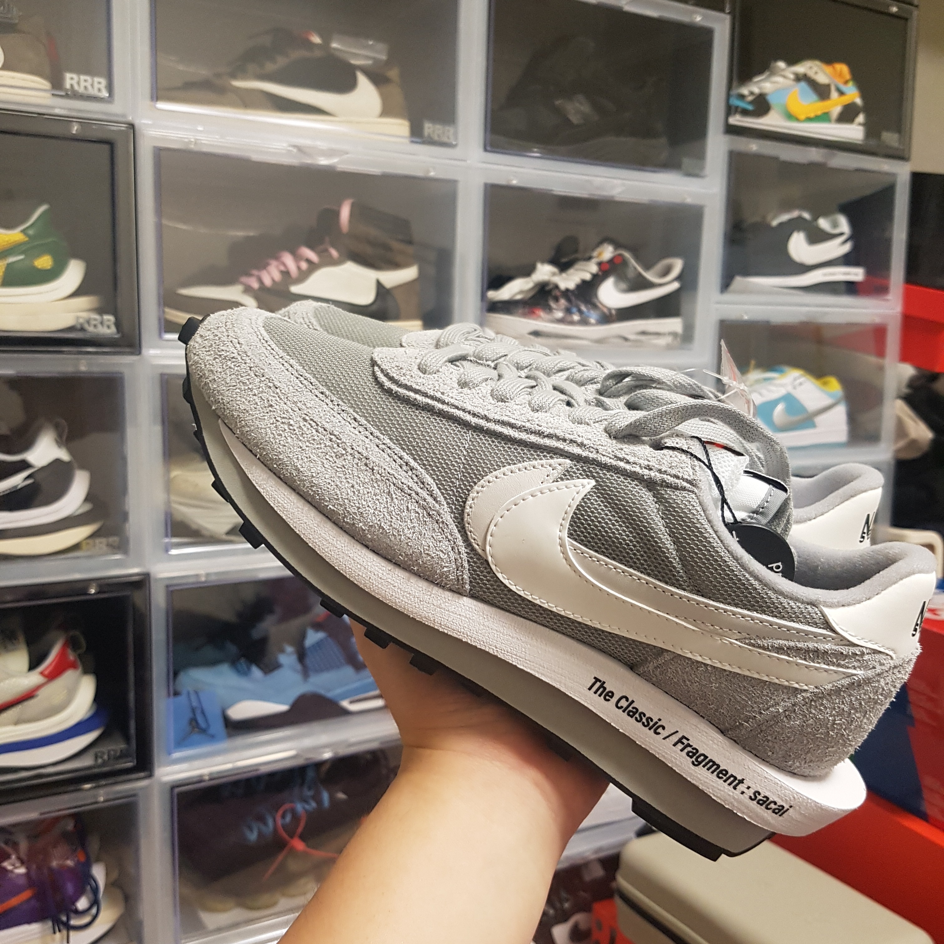 Nike x Sacai x Fragment LDWaffle Light Smoke Grey 착용 스타일