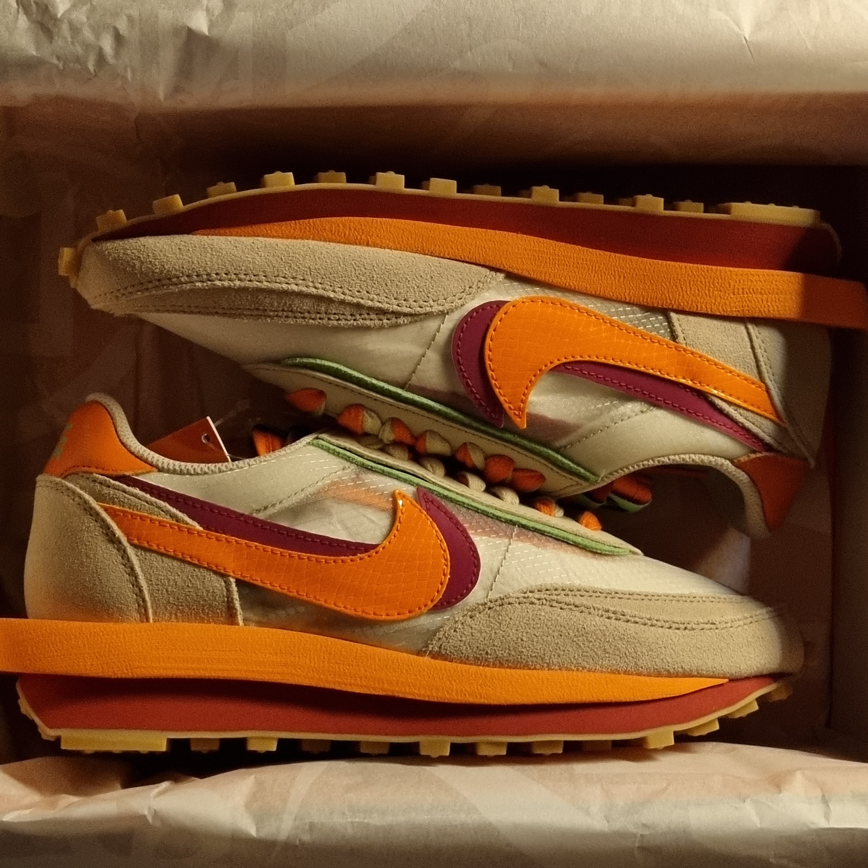 Nike x Sacai x Clot LDWaffle Orange Blaze 착용 스타일