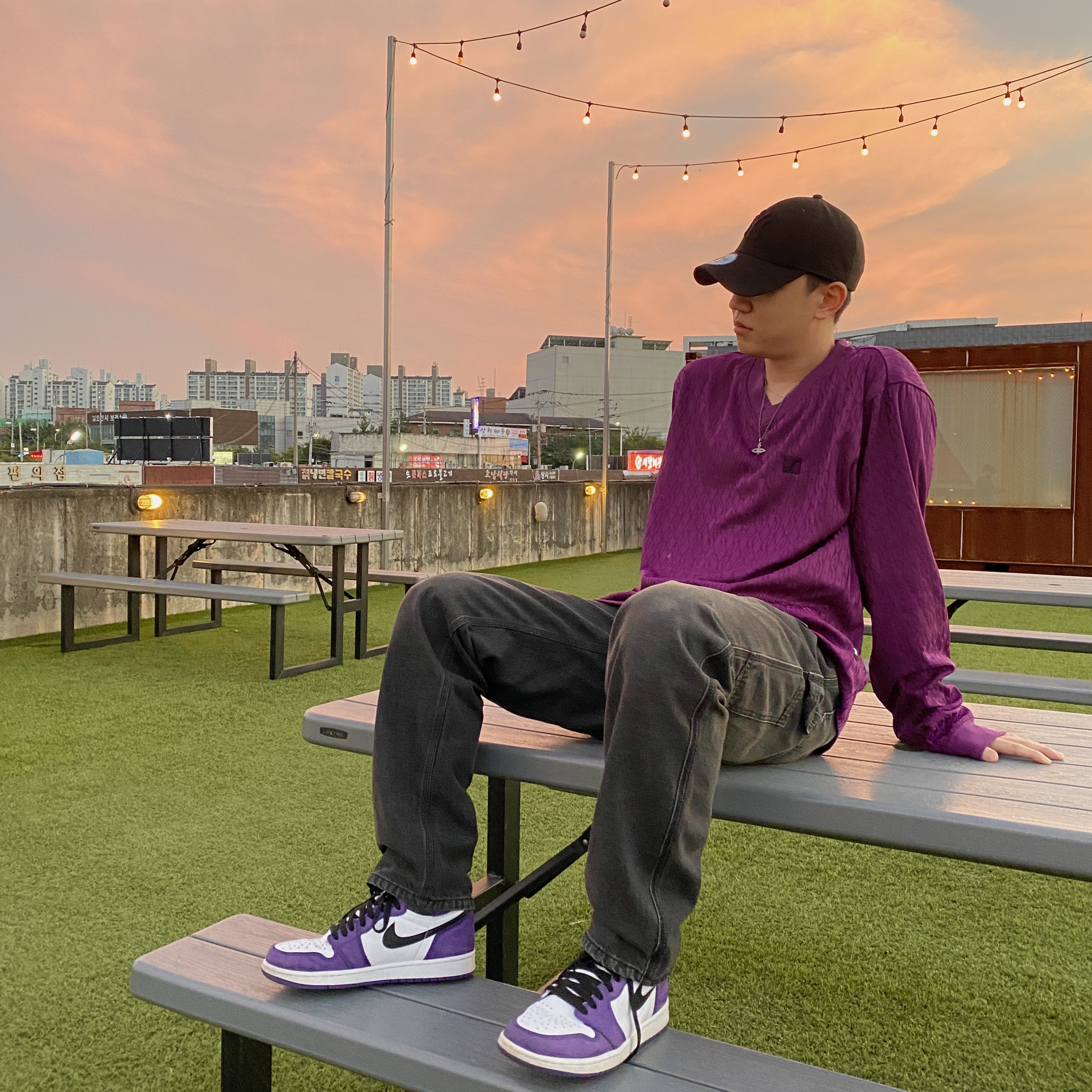 Jordan 1 Retro High OG Court Purple 2020 착용 스타일 - 2