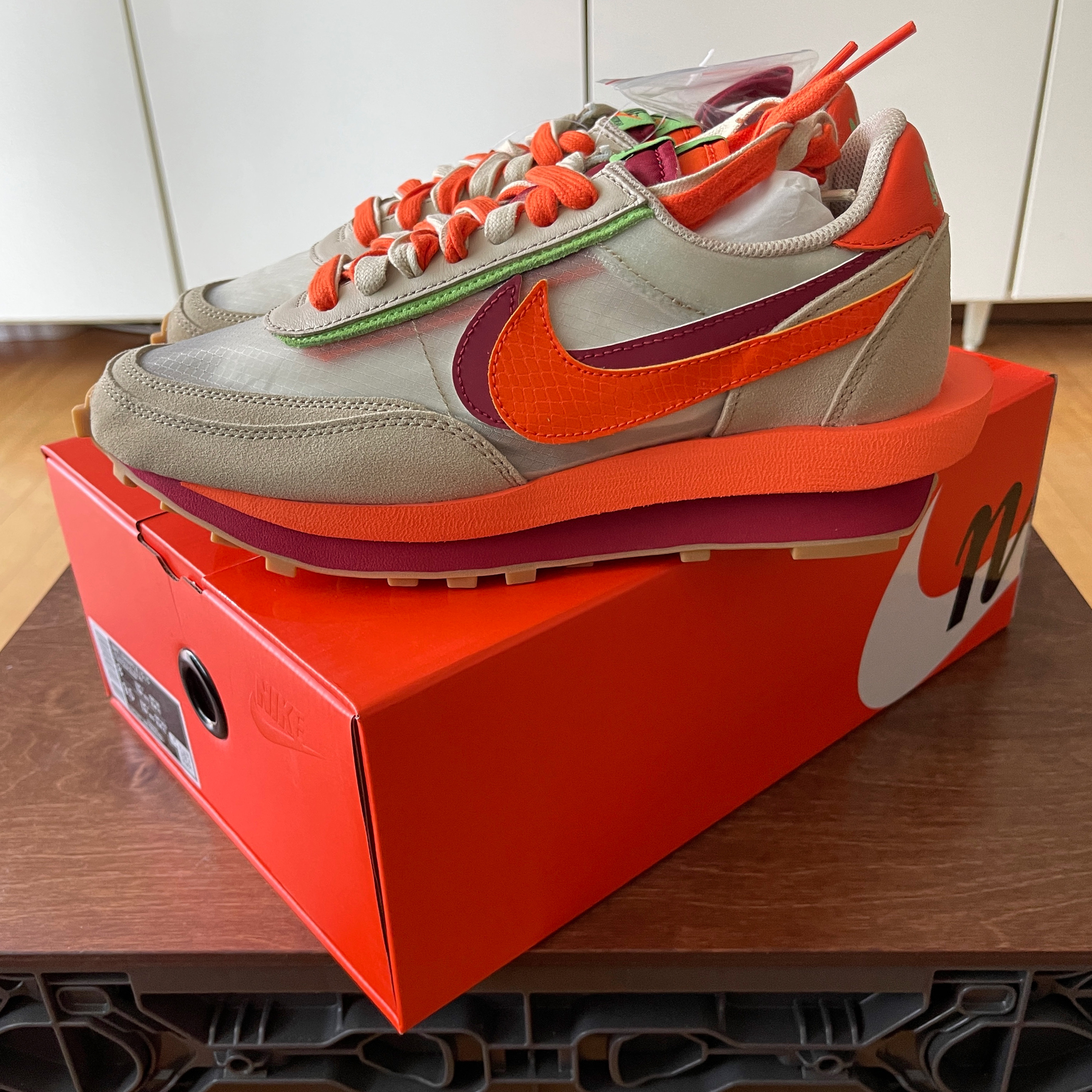 Nike x Sacai x Clot LDWaffle Orange Blaze 착용 스타일