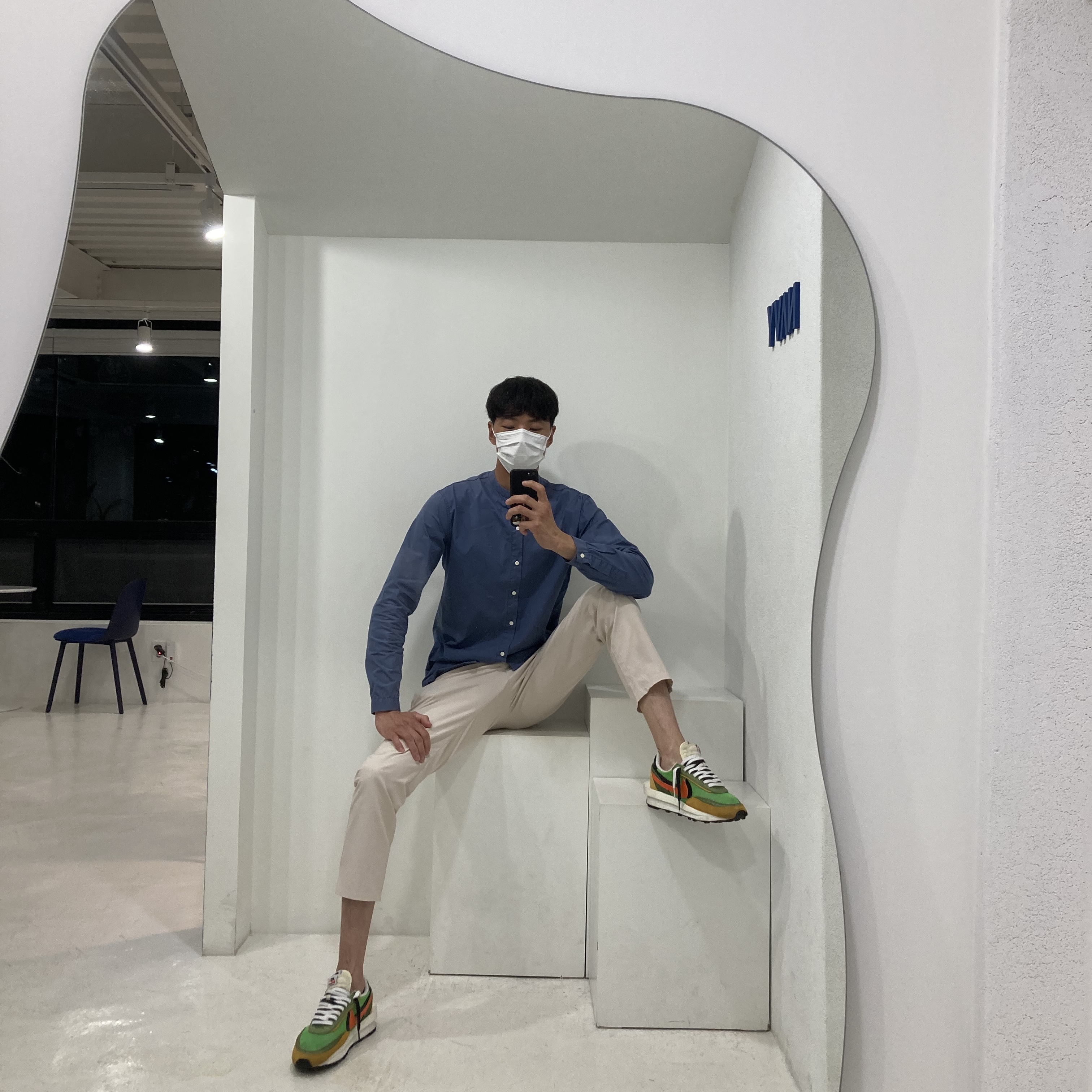 Nike x Sacai LDWaffle Green Multi 착용 스타일