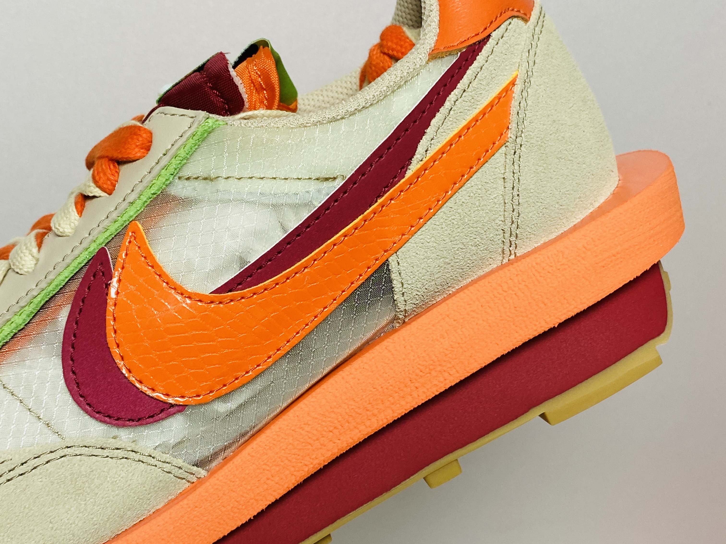 Nike x Sacai x Clot LDWaffle Orange Blaze 착용 스타일 - 3