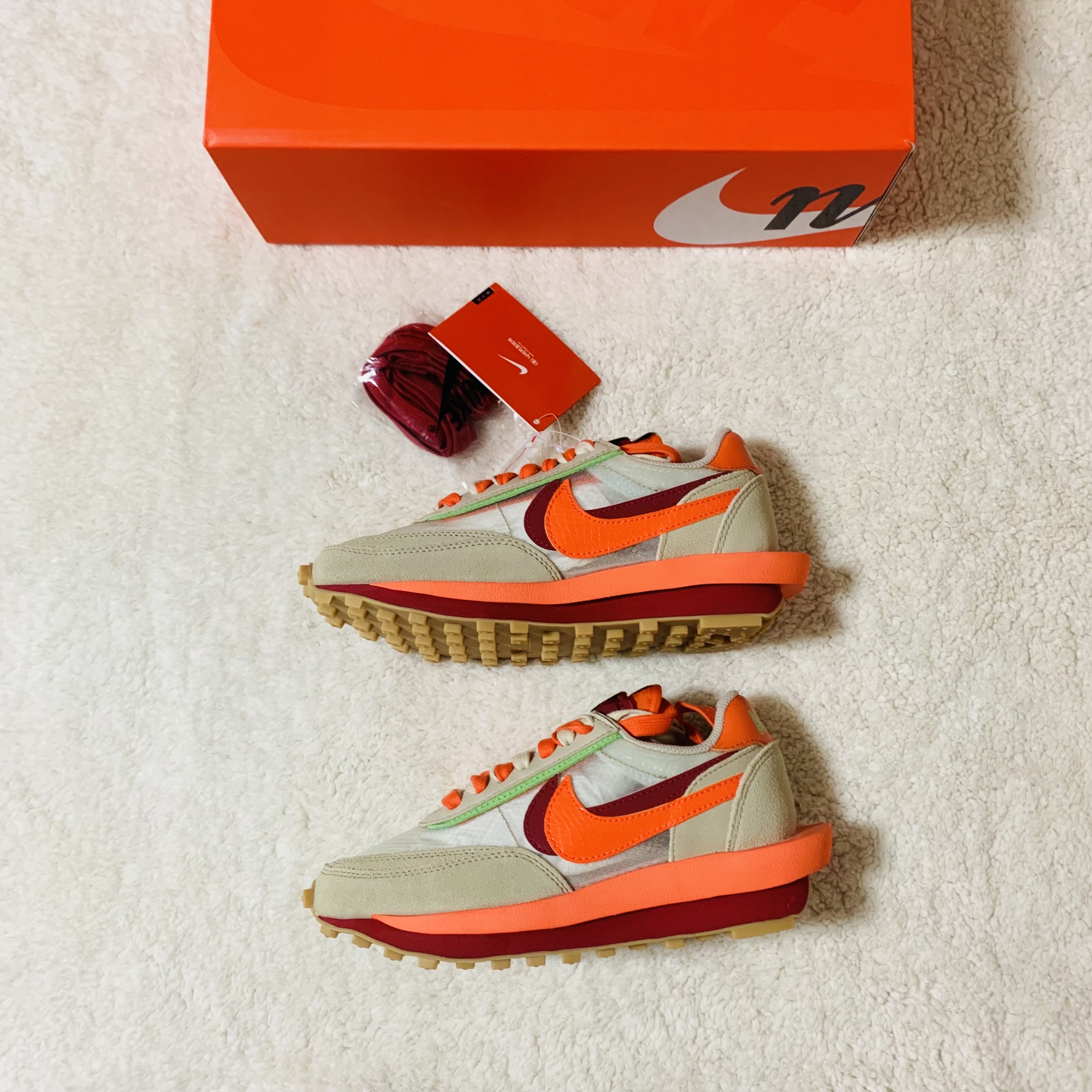 Nike x Sacai x Clot LDWaffle Orange Blaze 착용 스타일