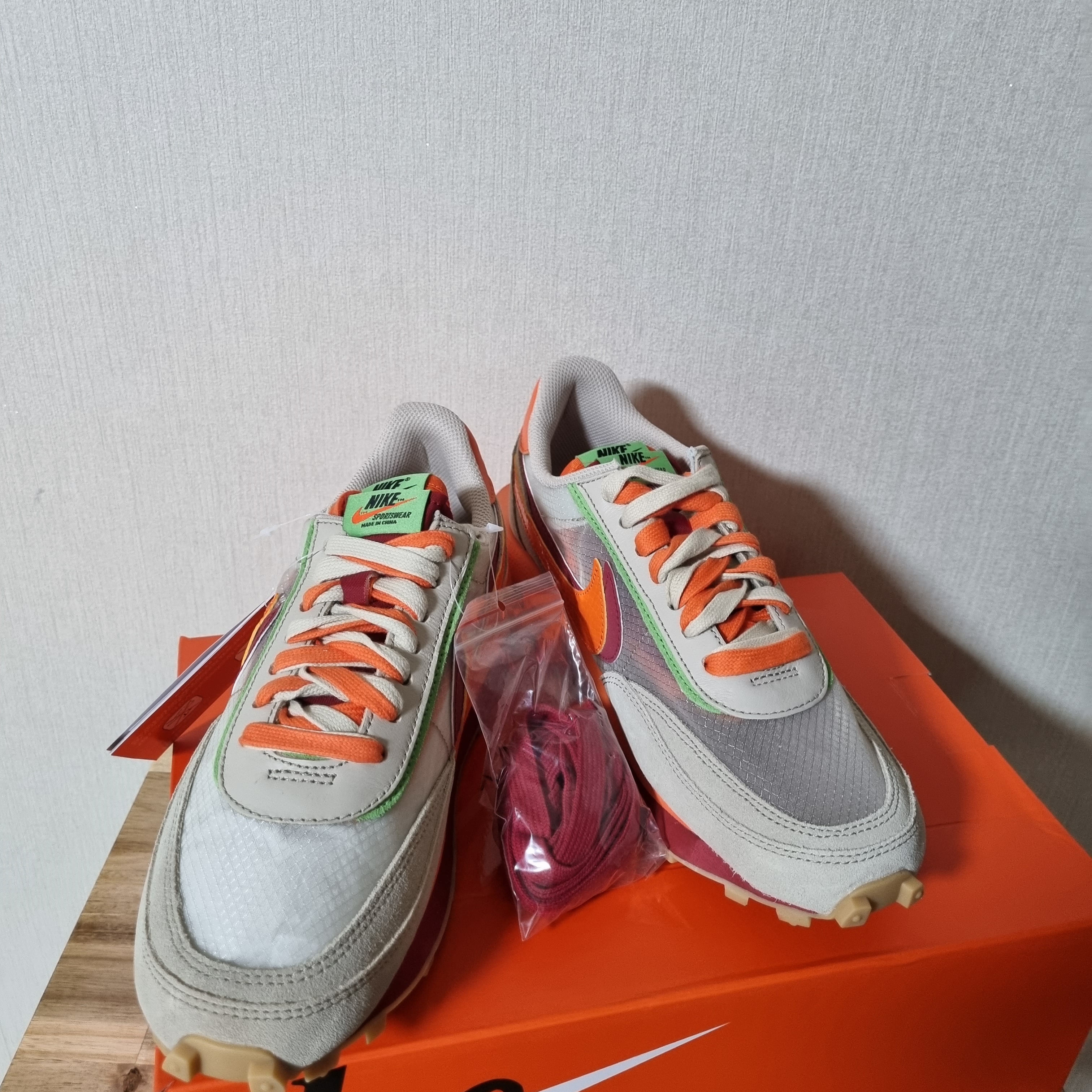 Nike x Sacai x Clot LDWaffle Orange Blaze 착용 스타일 - 2