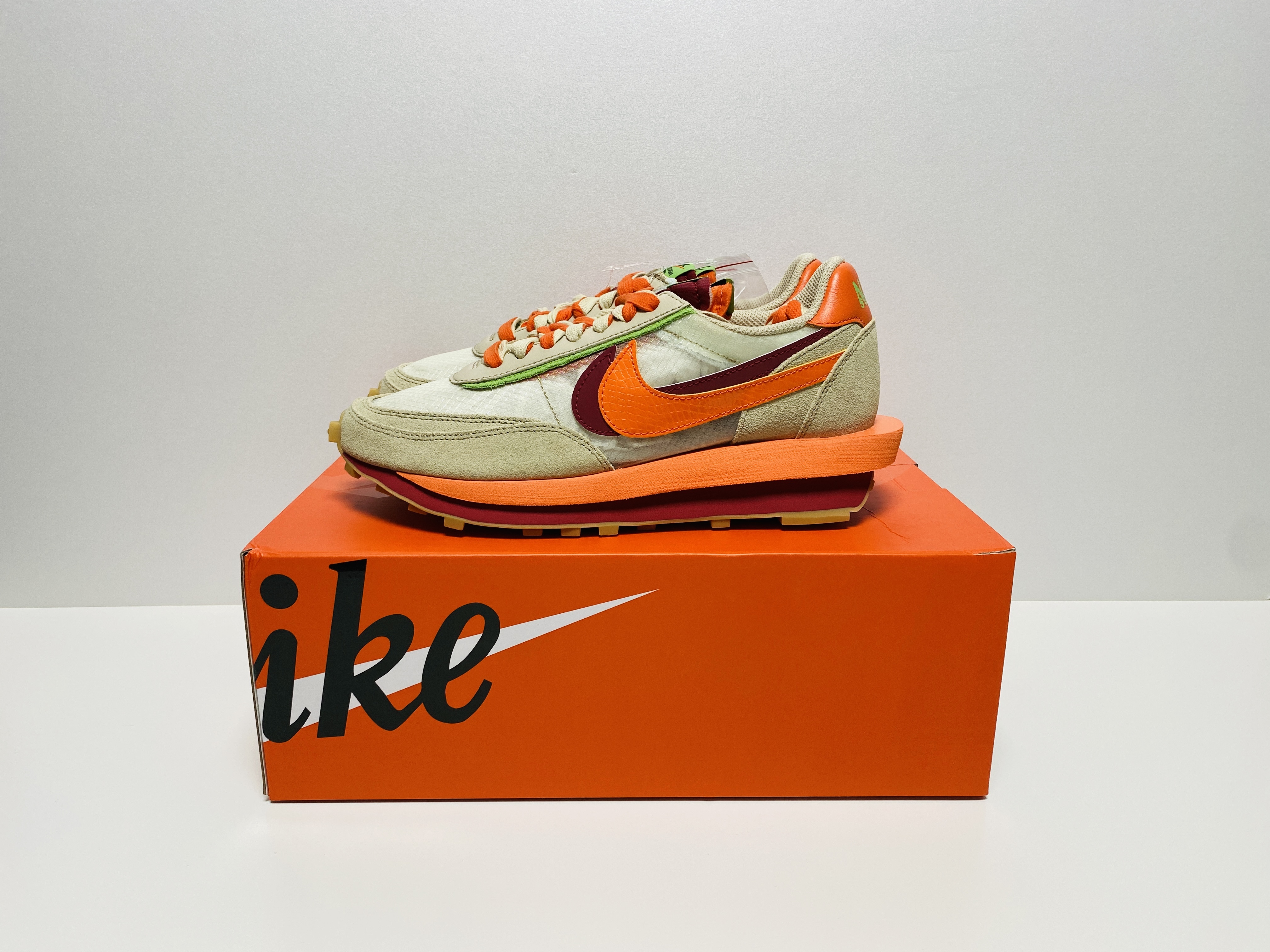 Nike x Sacai x Clot LDWaffle Orange Blaze 착용 스타일 - 1