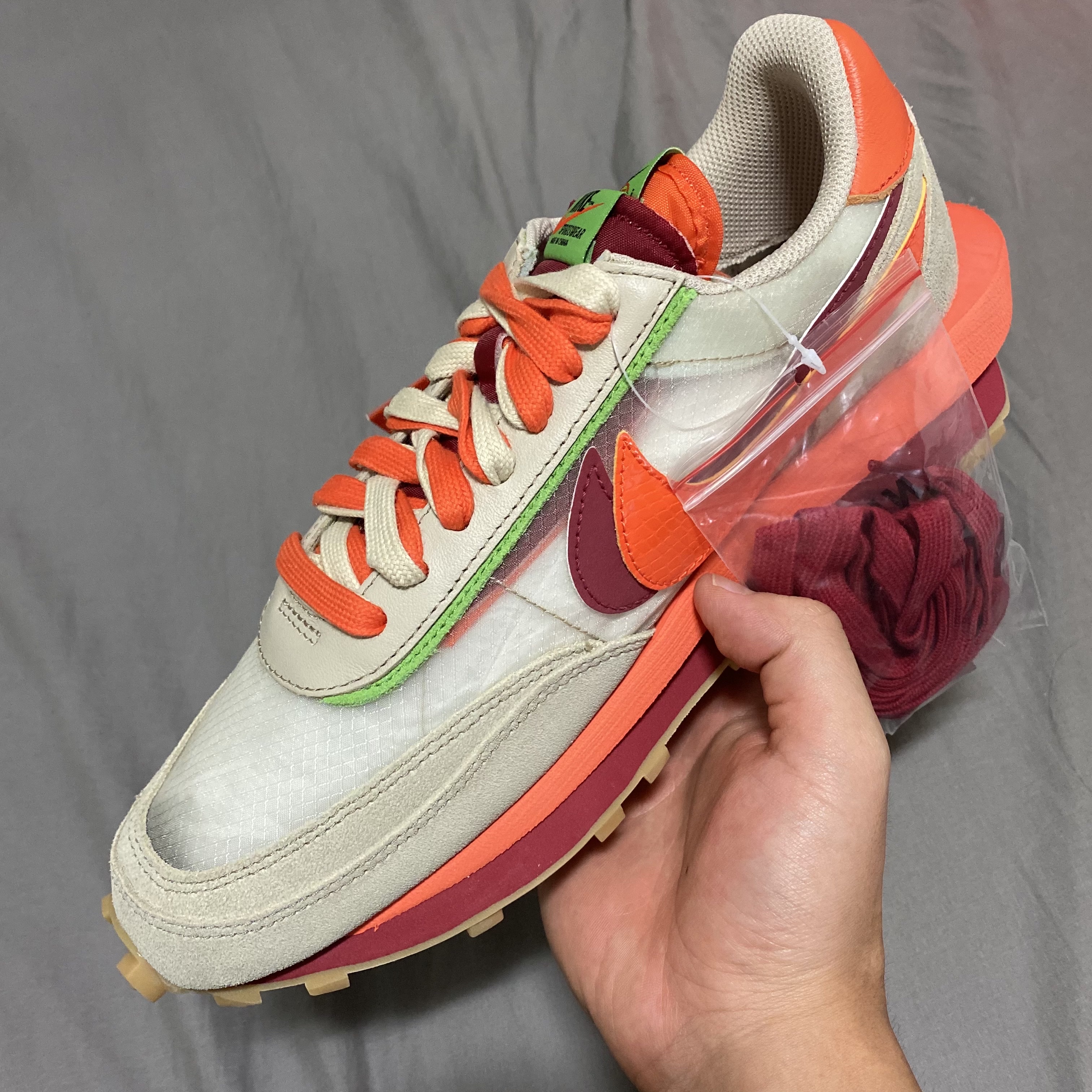 Nike x Sacai x Clot LDWaffle Orange Blaze 착용 스타일