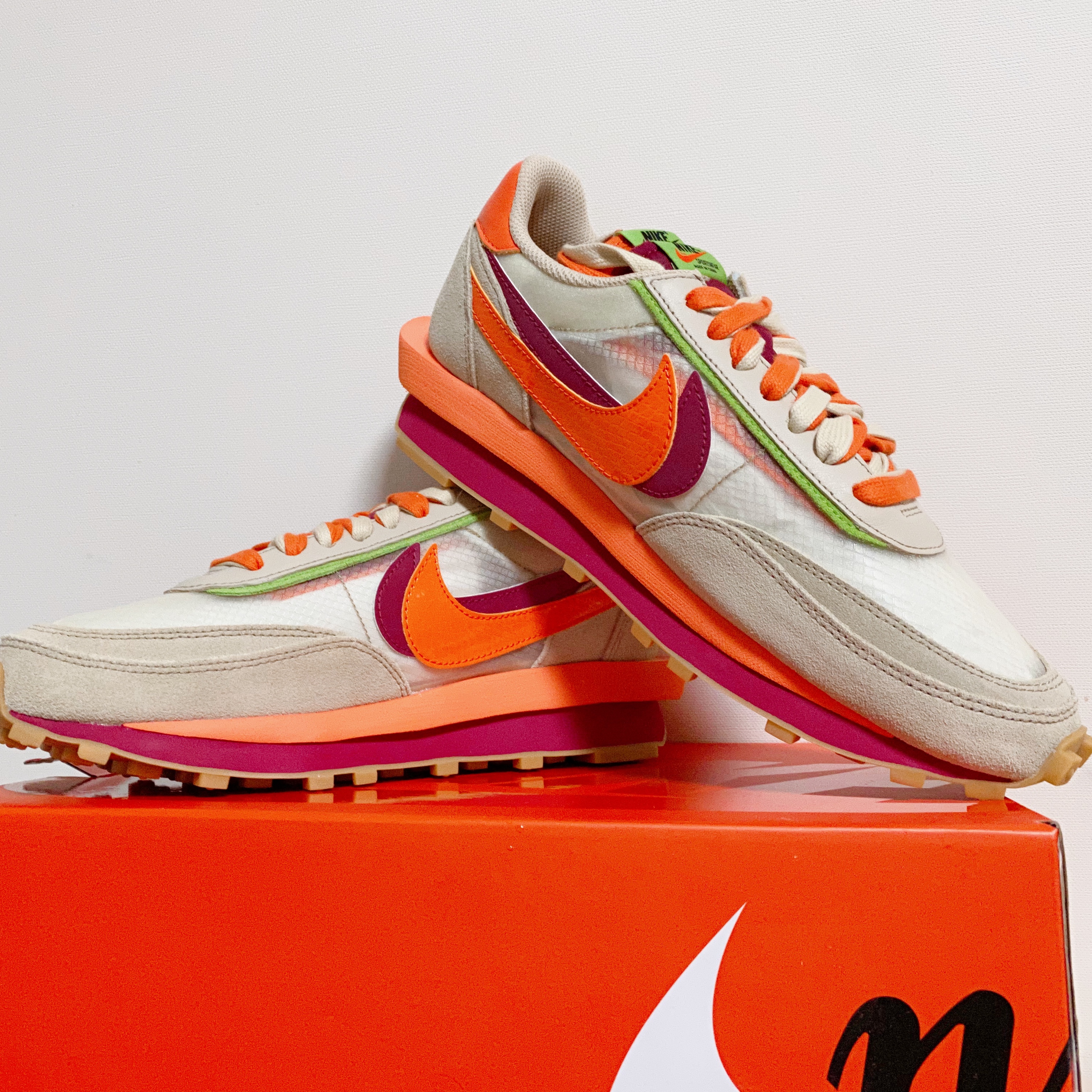 Nike x Sacai x Clot LDWaffle Orange Blaze 착용 스타일