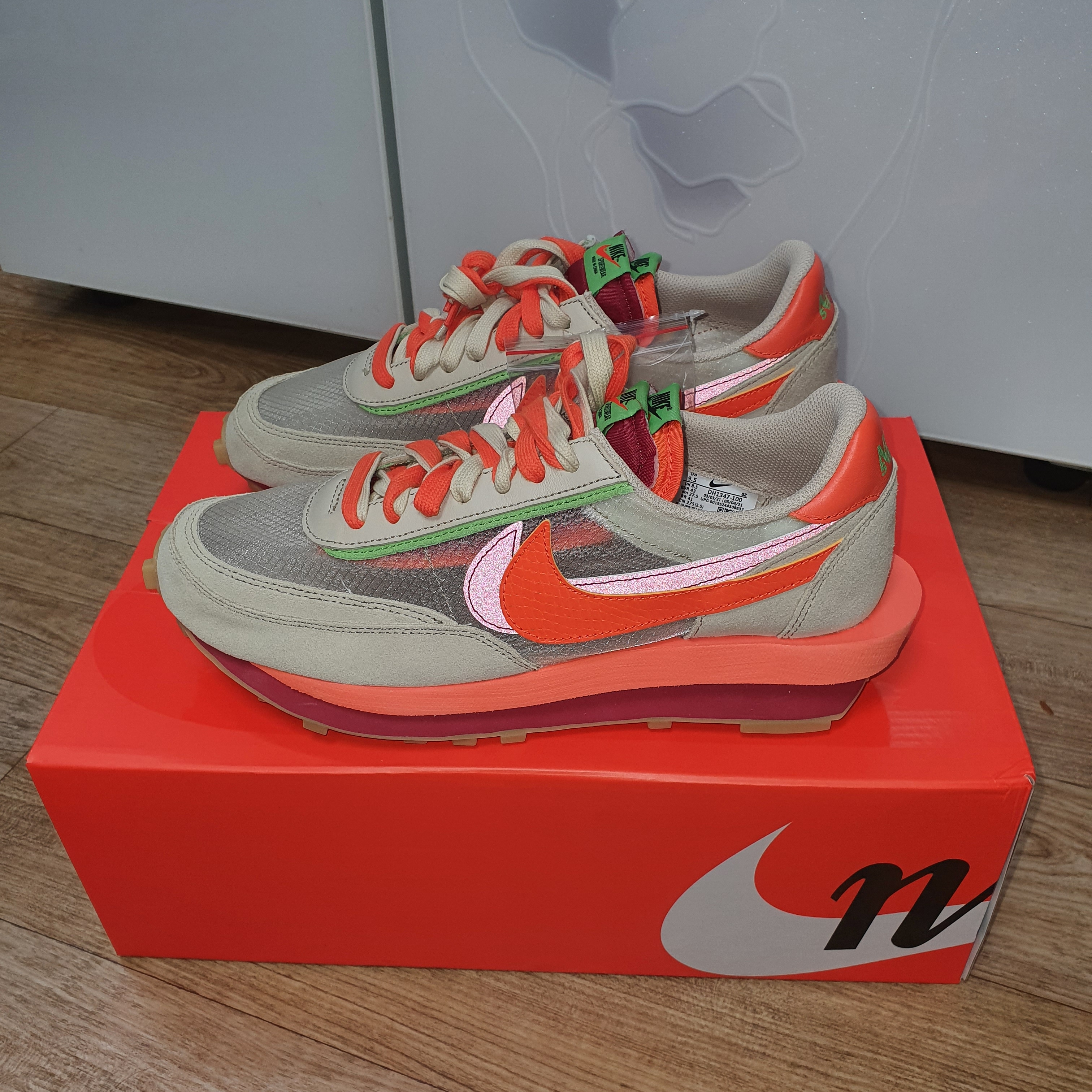 Nike x Sacai x Clot LDWaffle Orange Blaze 착용 스타일 - 5