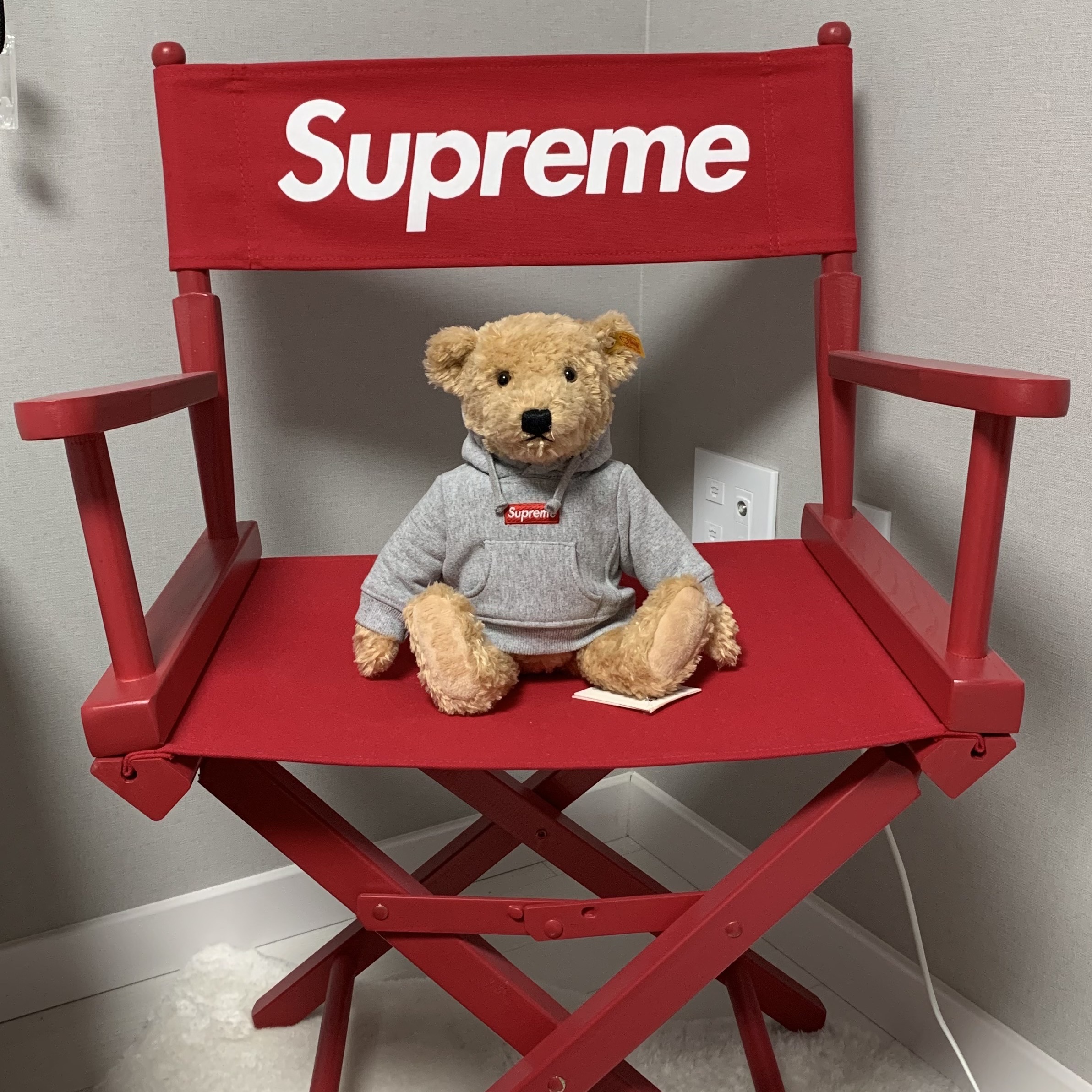 Supreme Steiff Bear Heather Grey - 18FW 착용 스타일