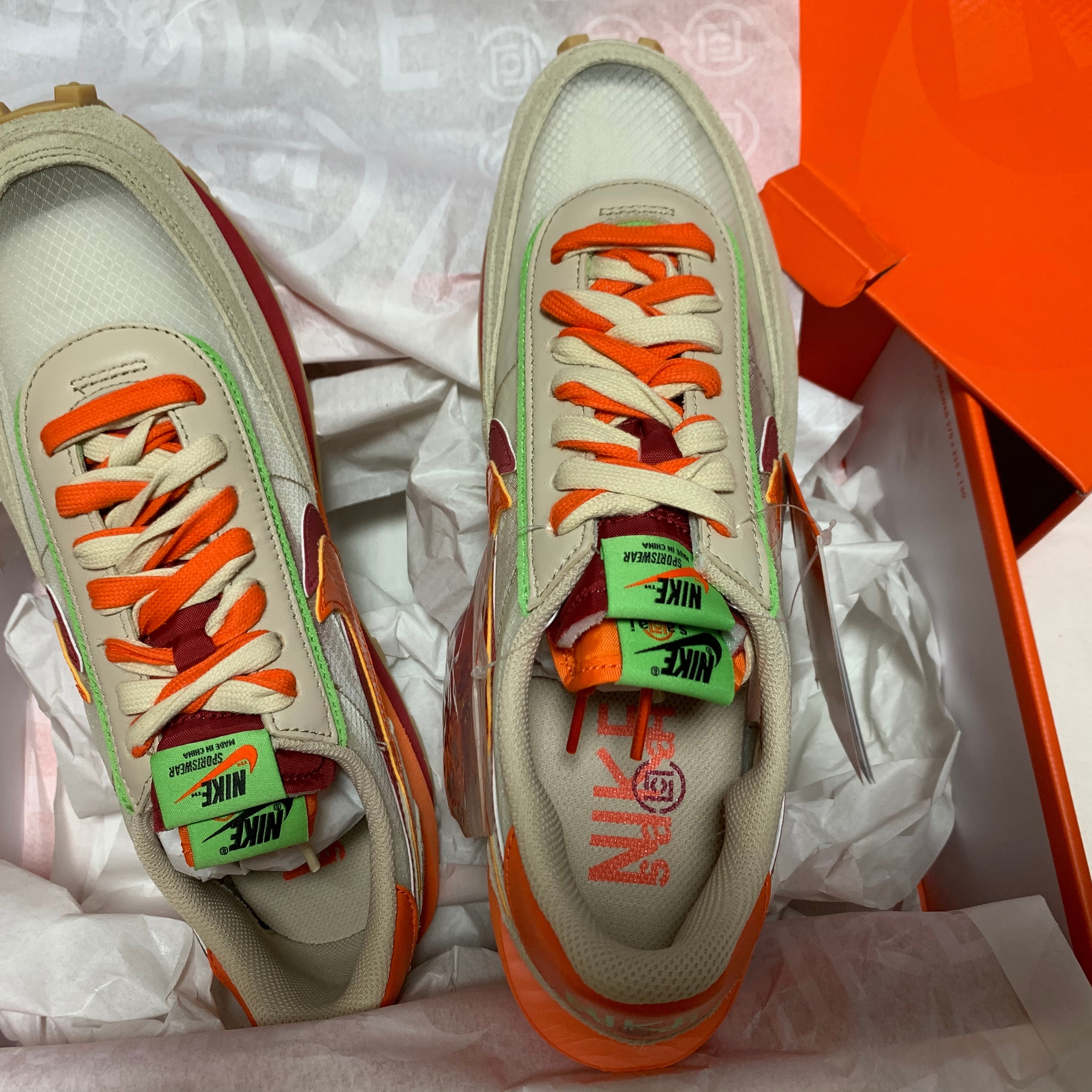 Nike x Sacai x Clot LDWaffle Orange Blaze 착용 스타일