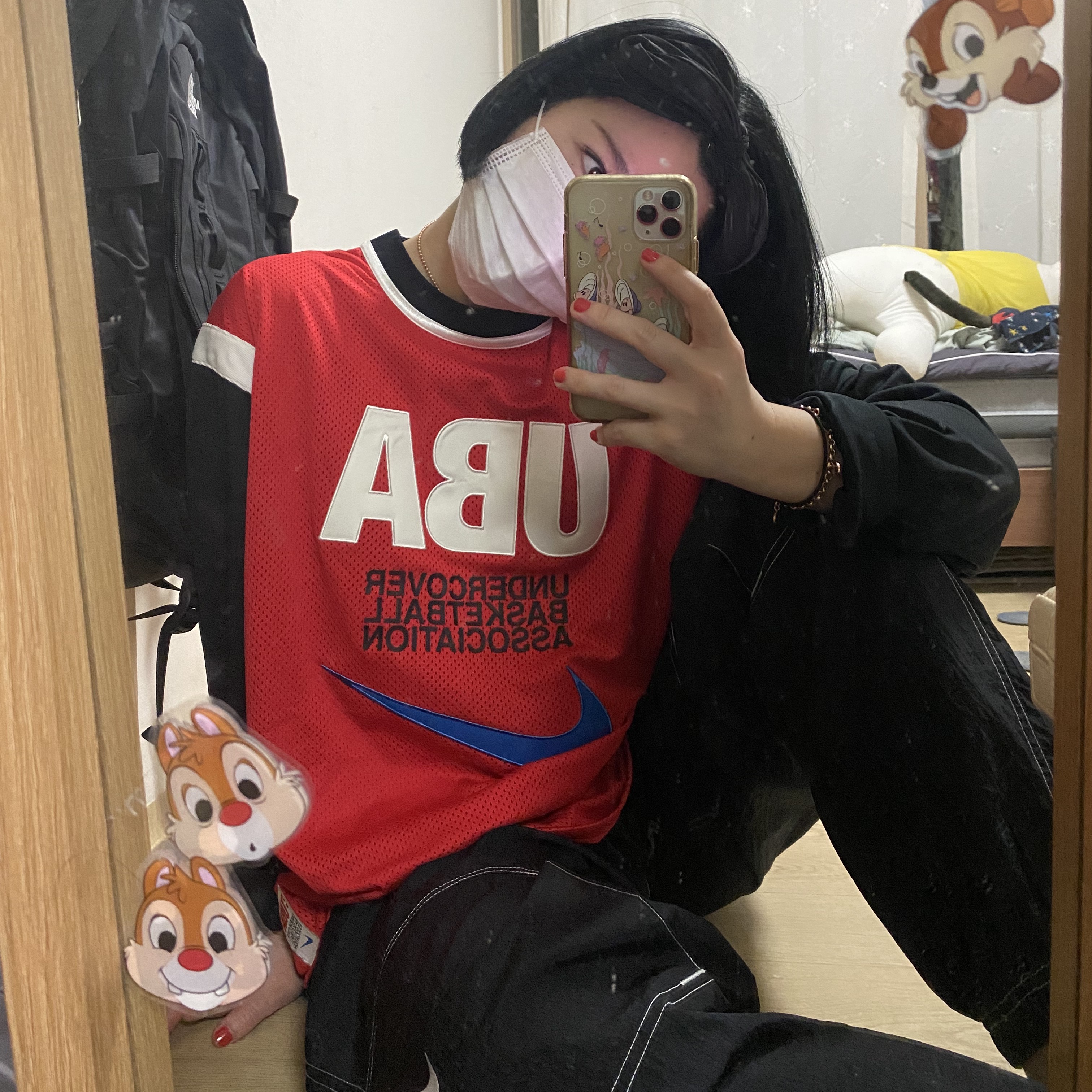 Nike x Undercover NRG Long Sleeve Shooting Top Red Black - Asia 착용 스타일