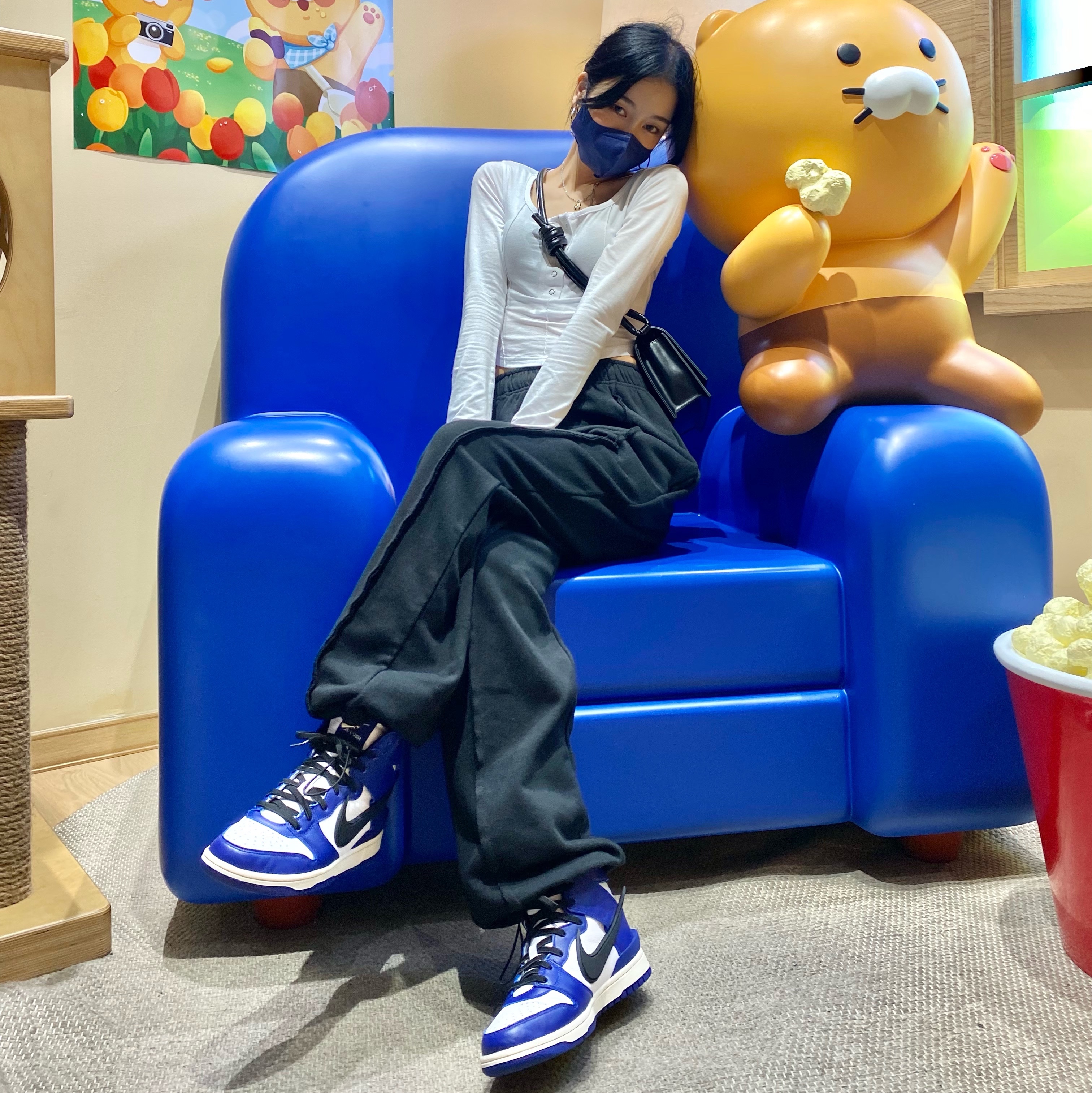 Nike x Ambush Dunk High Deep Royal Blue 착용 스타일