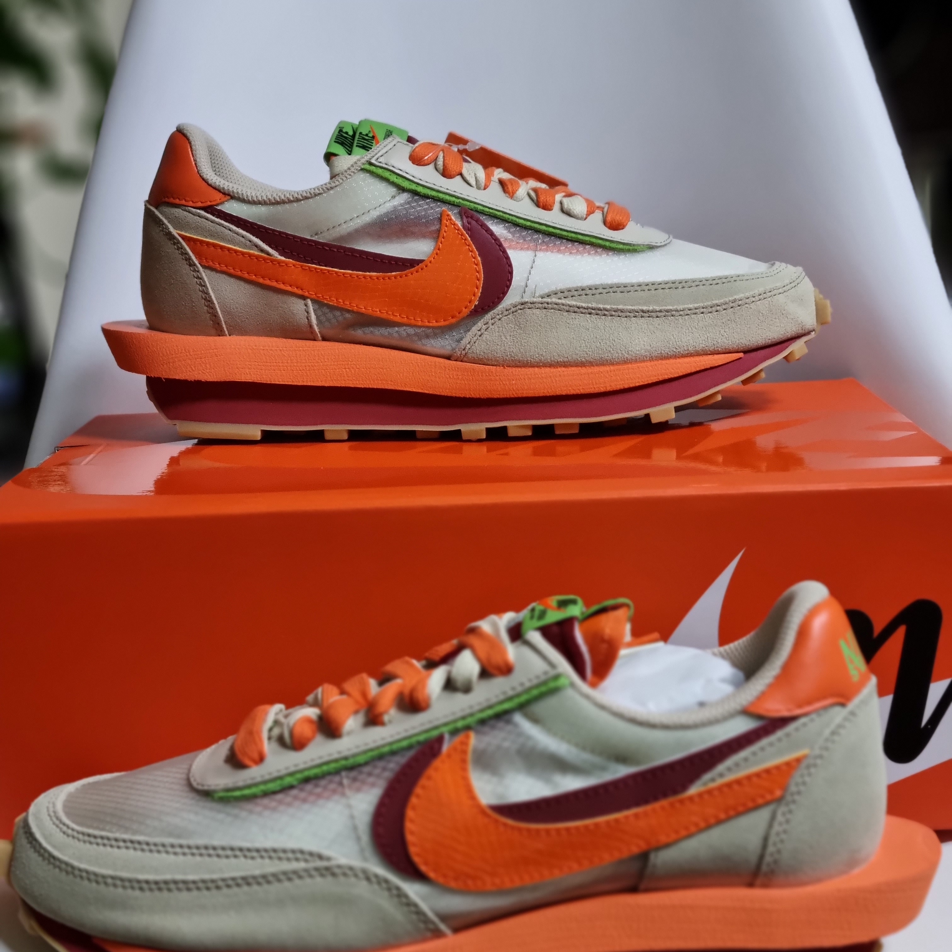 Nike x Sacai x Clot LDWaffle Orange Blaze 착용 스타일