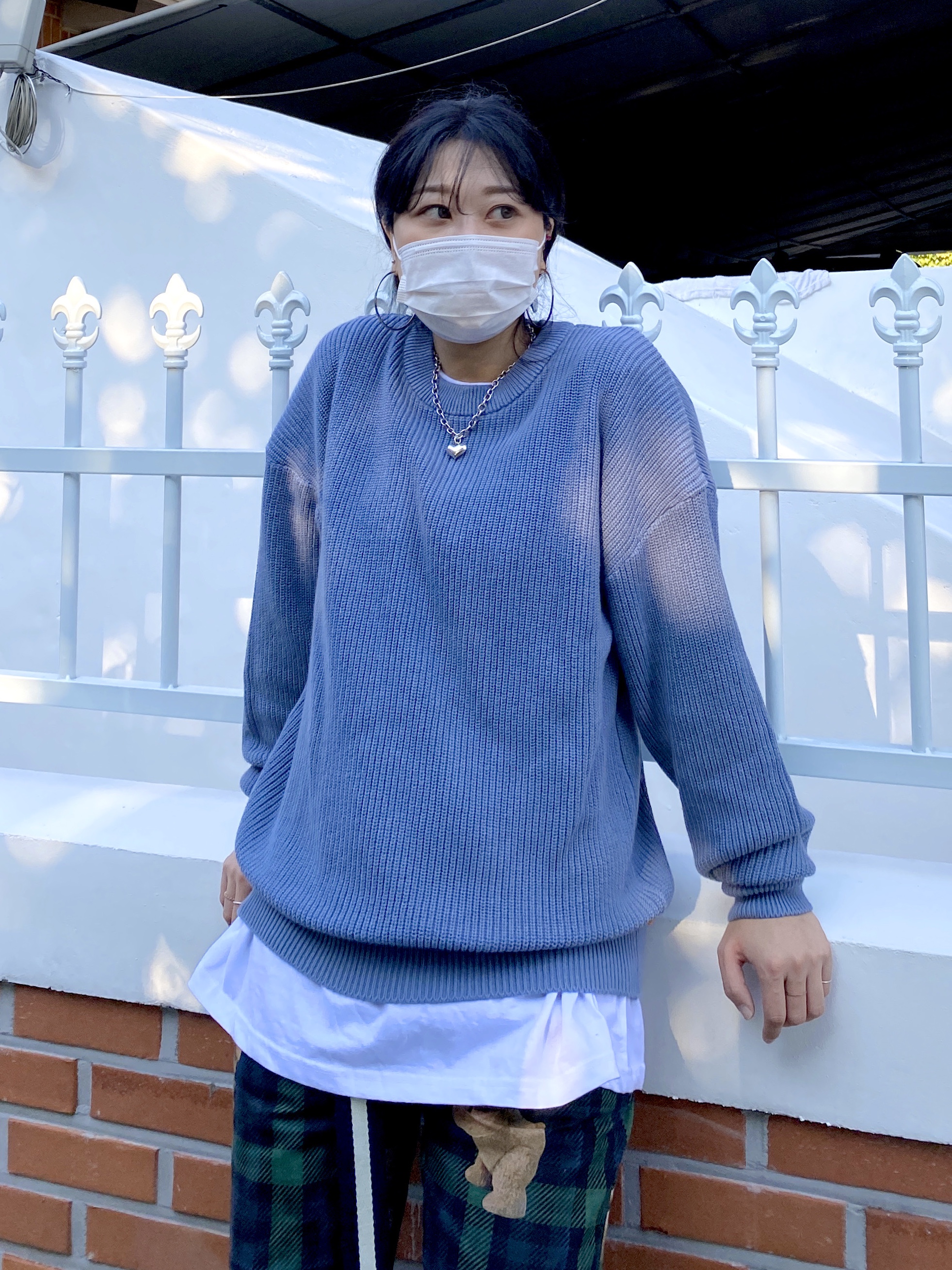 (GS) Jordan 1 Low Dark Powder Blue 착용 스타일 - 3