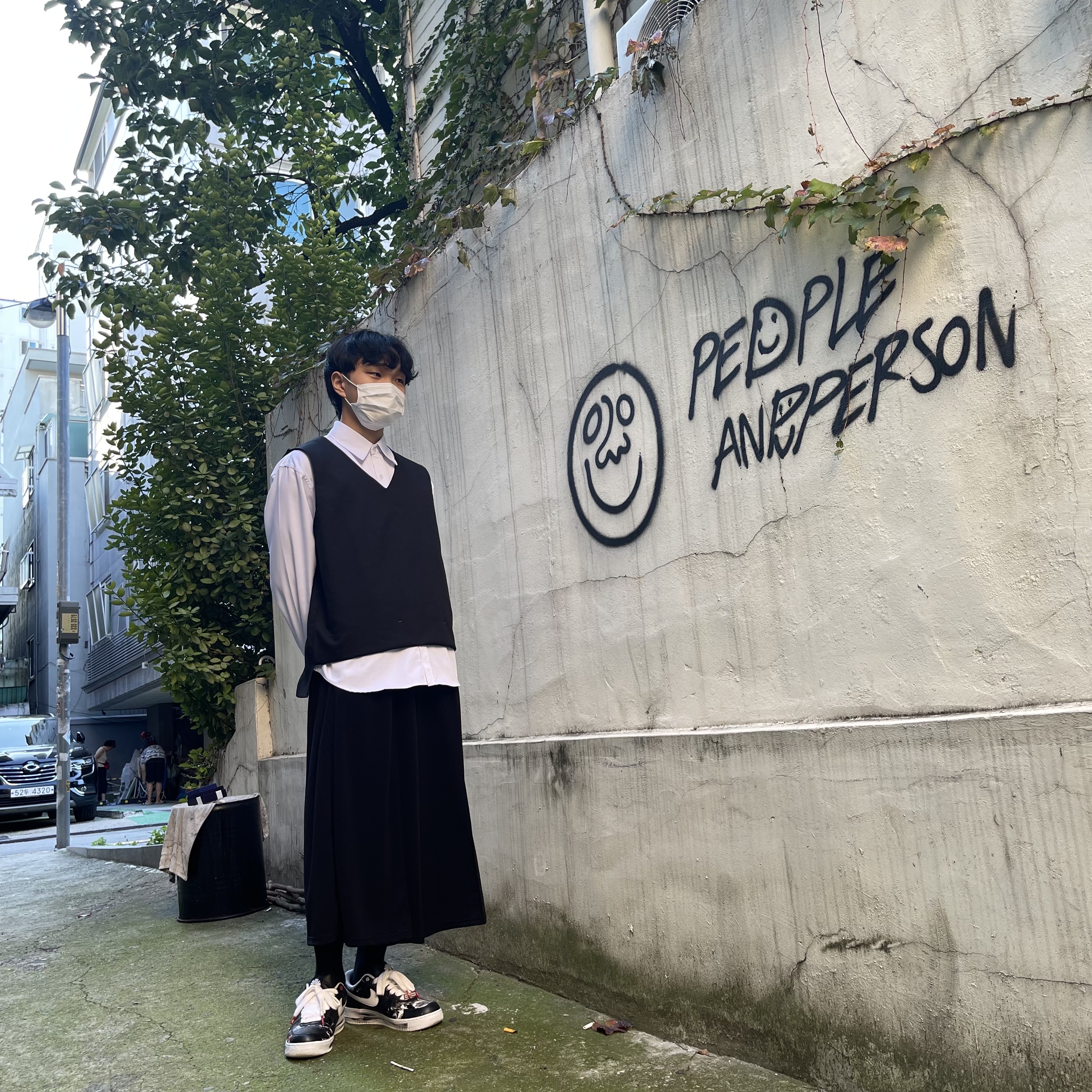 Nike x Peaceminusone Air Force 1 Low Para-Noise 착용 스타일