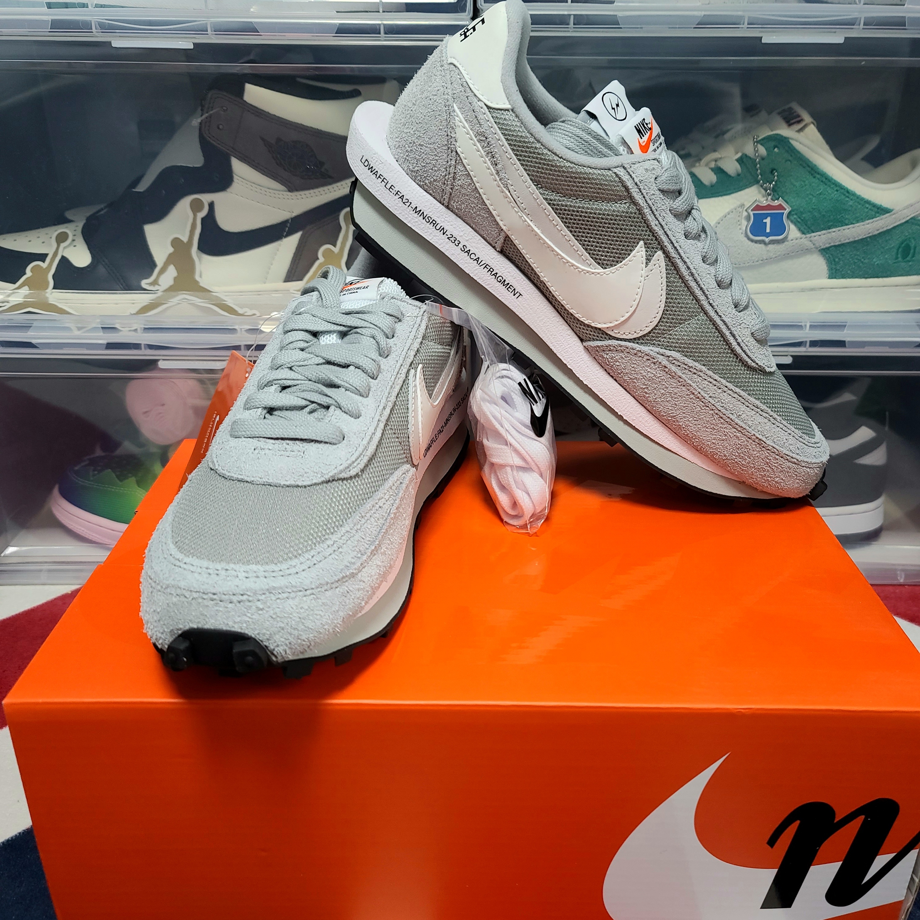 Nike x Sacai x Fragment LDWaffle Light Smoke Grey 착용 스타일 - 1