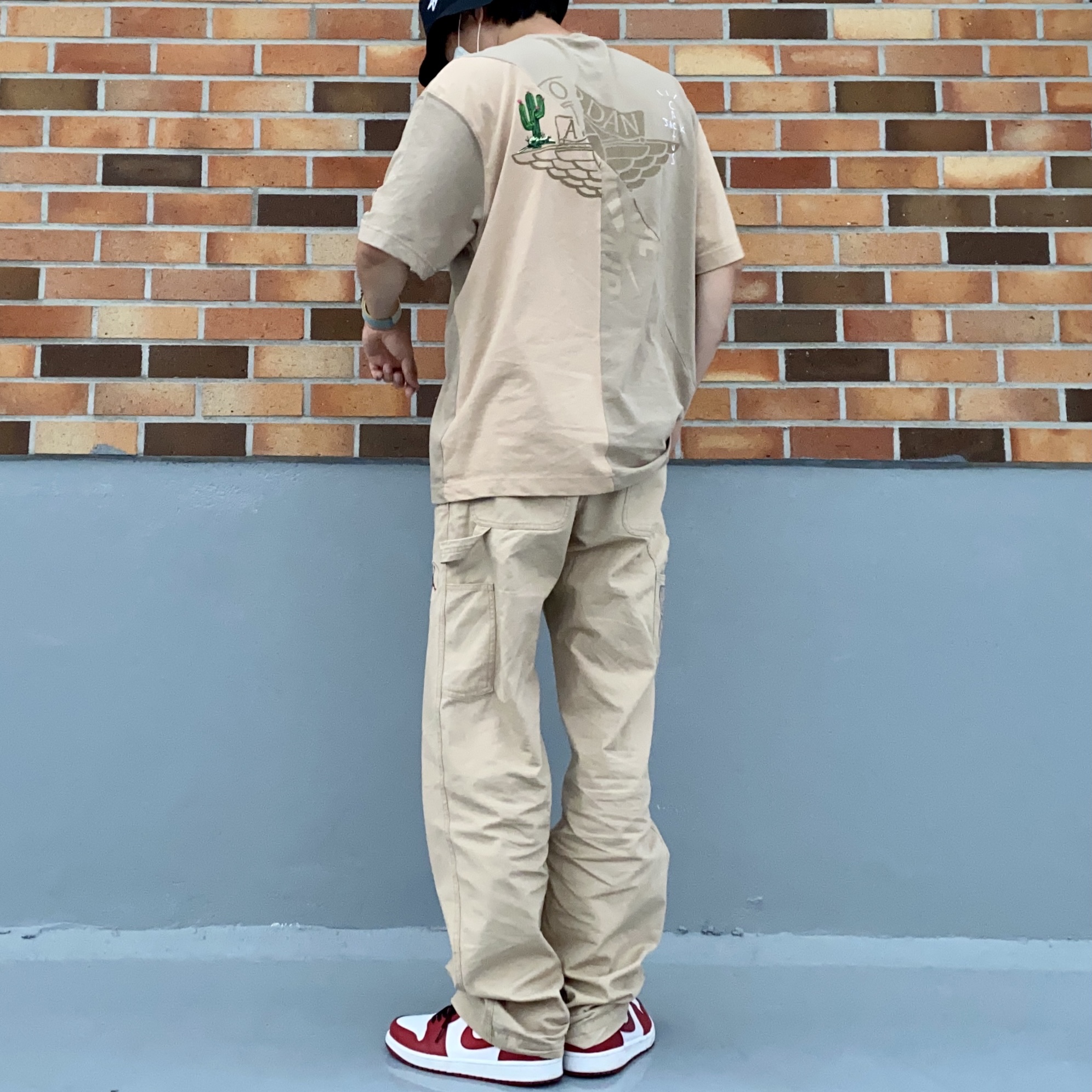 Jordan x Travis Scott S/S Top - Asia, Jordan x Travis Scott Canvas Pants - Asia 착용 스타일