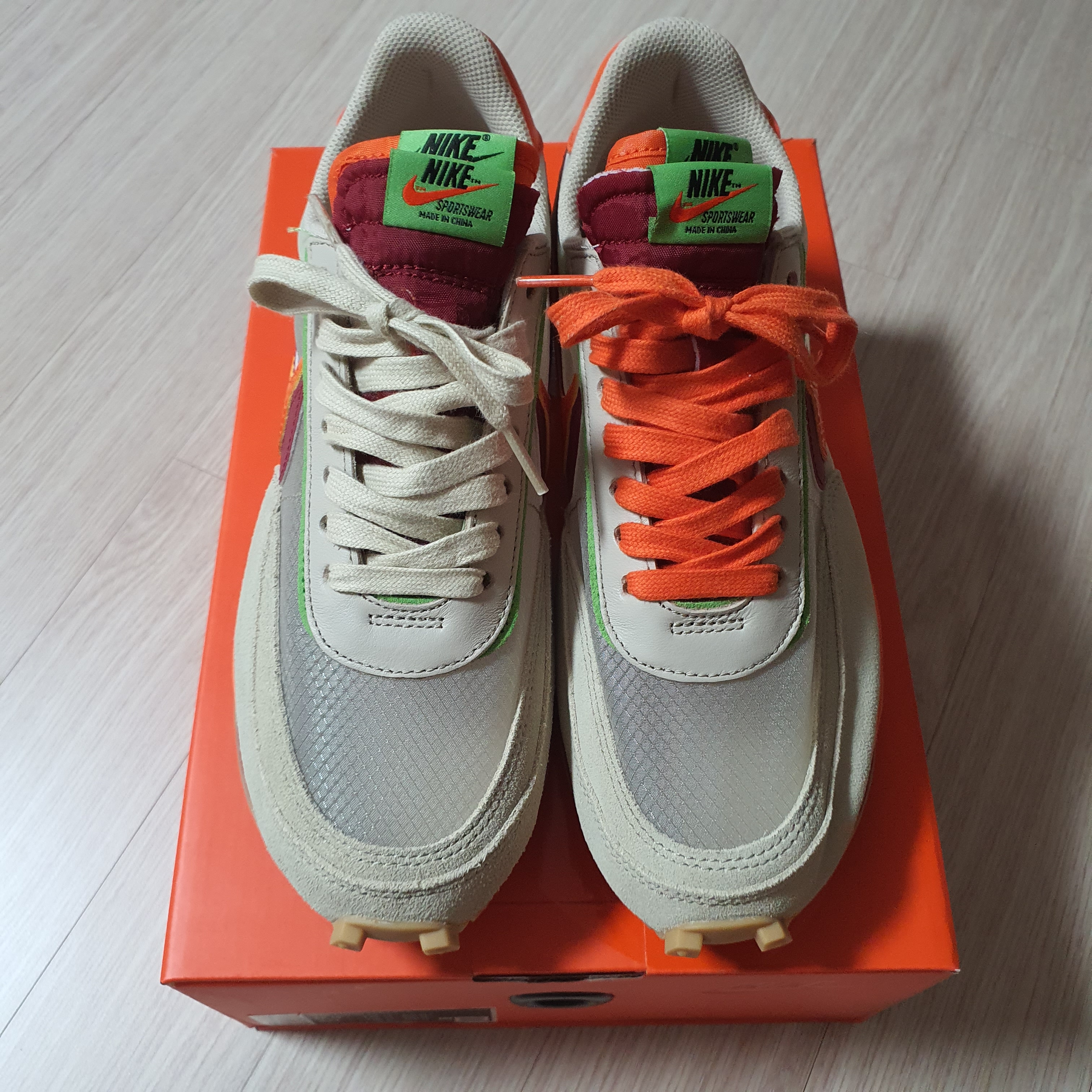 Nike x Sacai x Clot LDWaffle Orange Blaze 착용 스타일