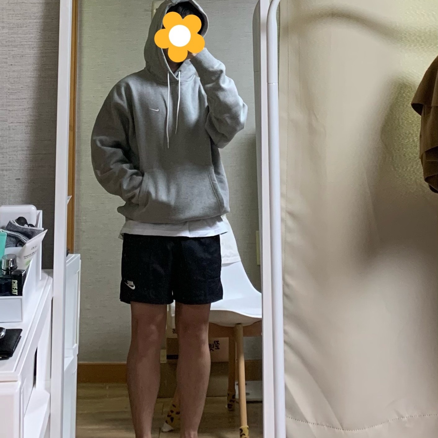 Nike NRG Solo Swoosh Fleece Hoodie Dark Grey Heather - US/EU 착용 스타일 - 2