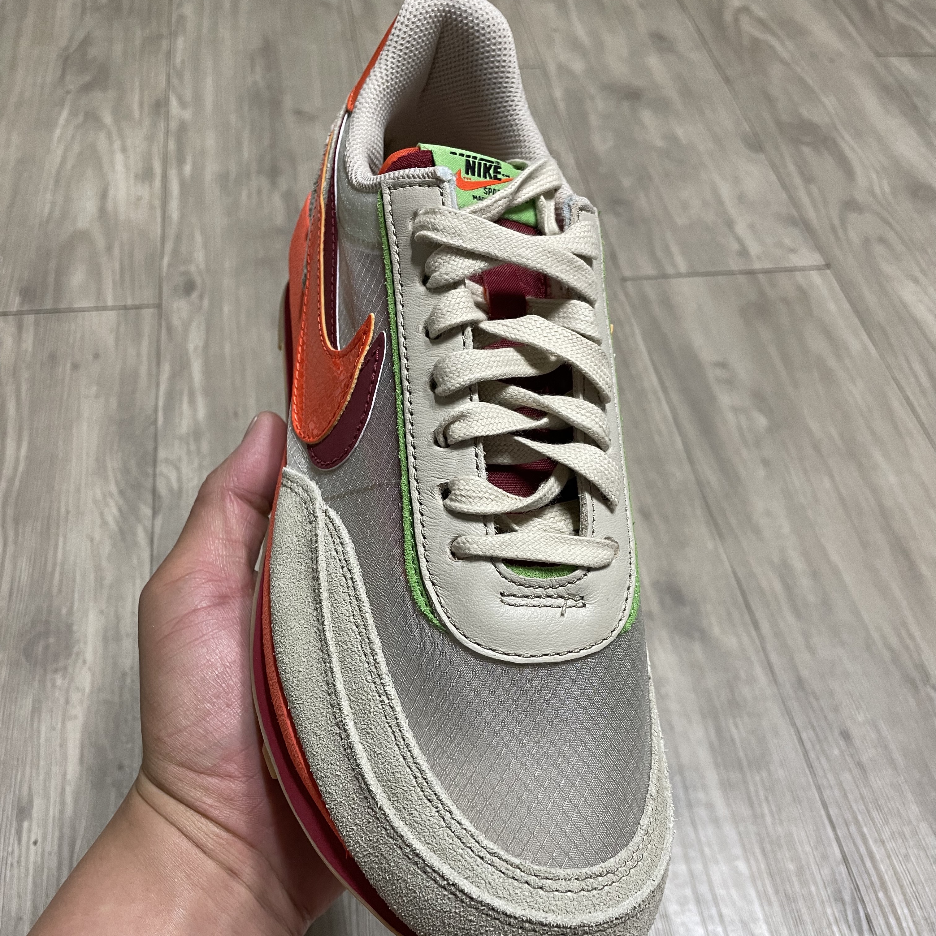 Nike x Sacai x Clot LDWaffle Orange Blaze 착용 스타일 - 3