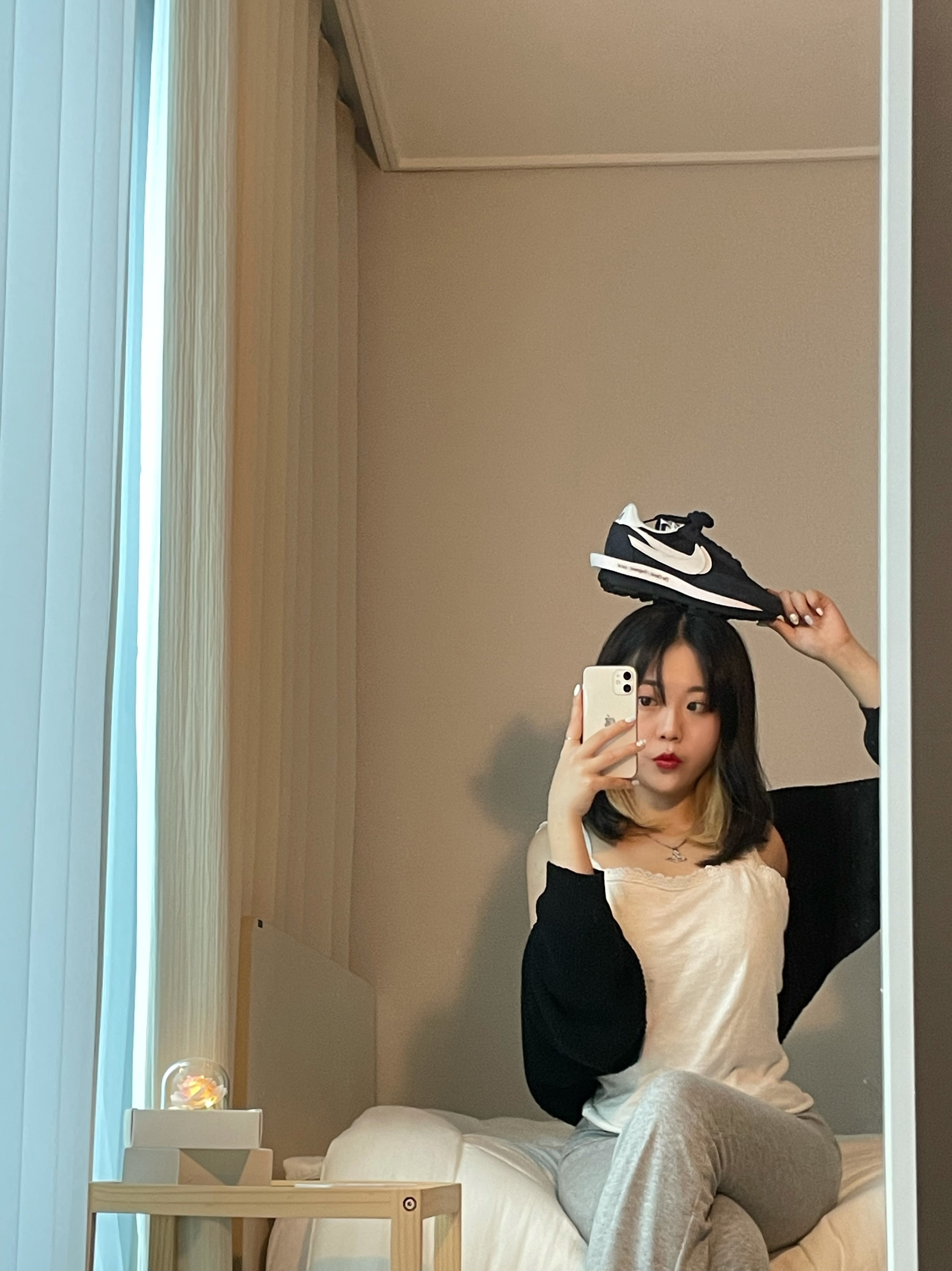 Nike x Sacai x Fragment LDWaffle Blackened Blue 착용 스타일