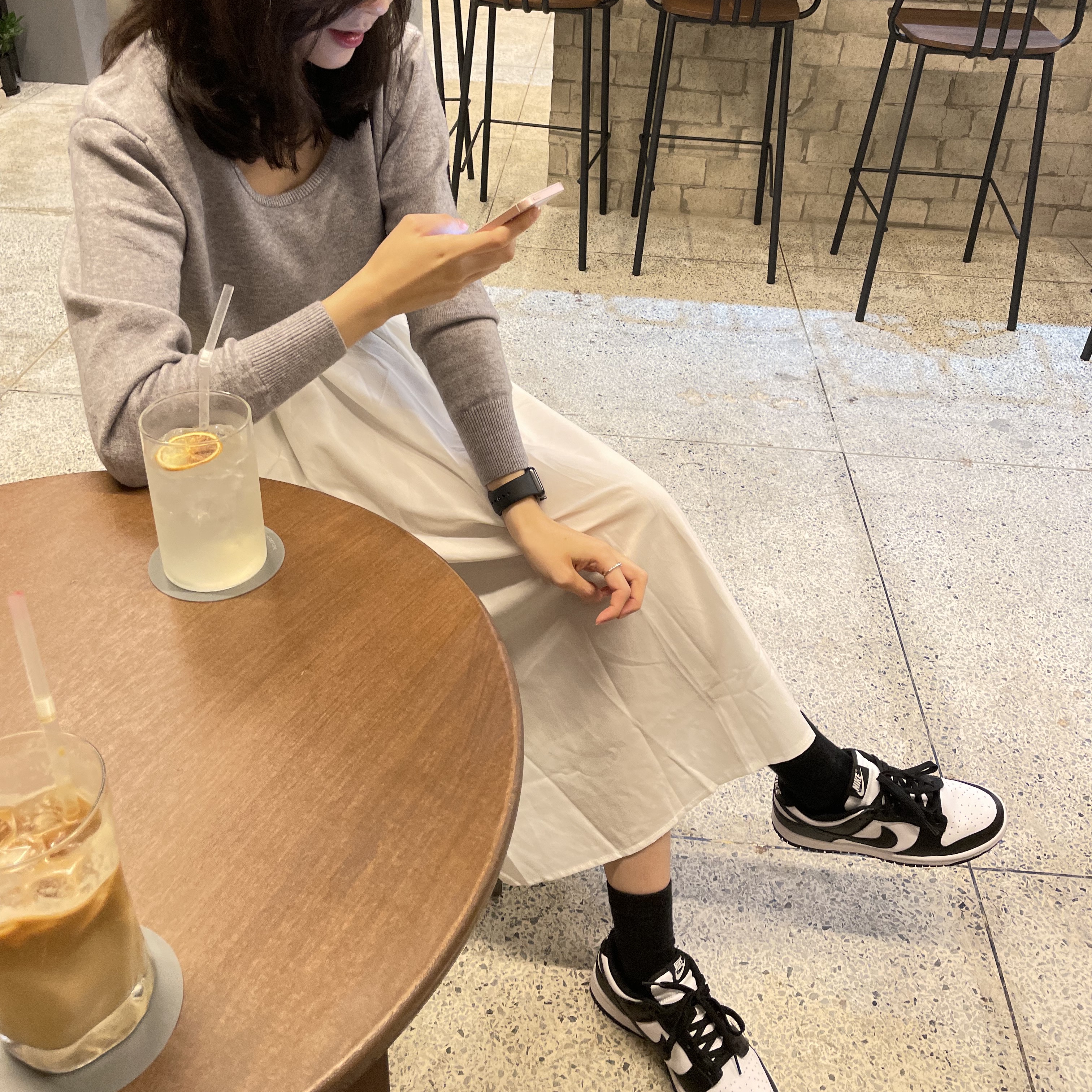 (W) Nike Dunk Low Black 착용 스타일