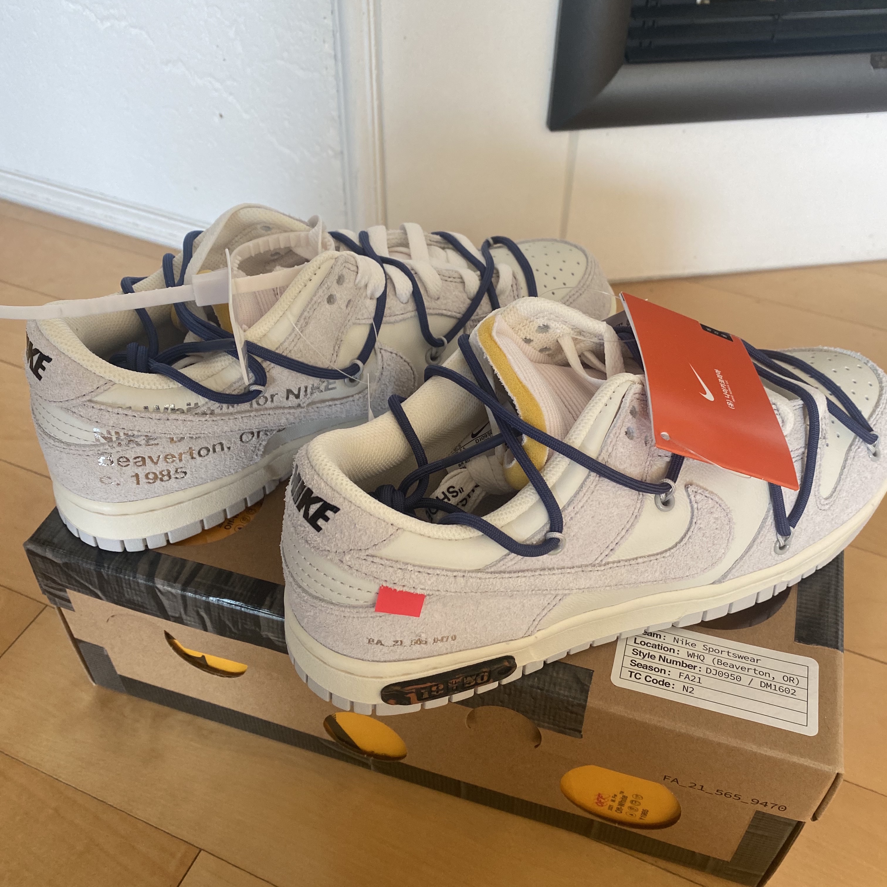 Nike x Off-White Dunk Low The 50 - Lot 18 착용 스타일 - 2