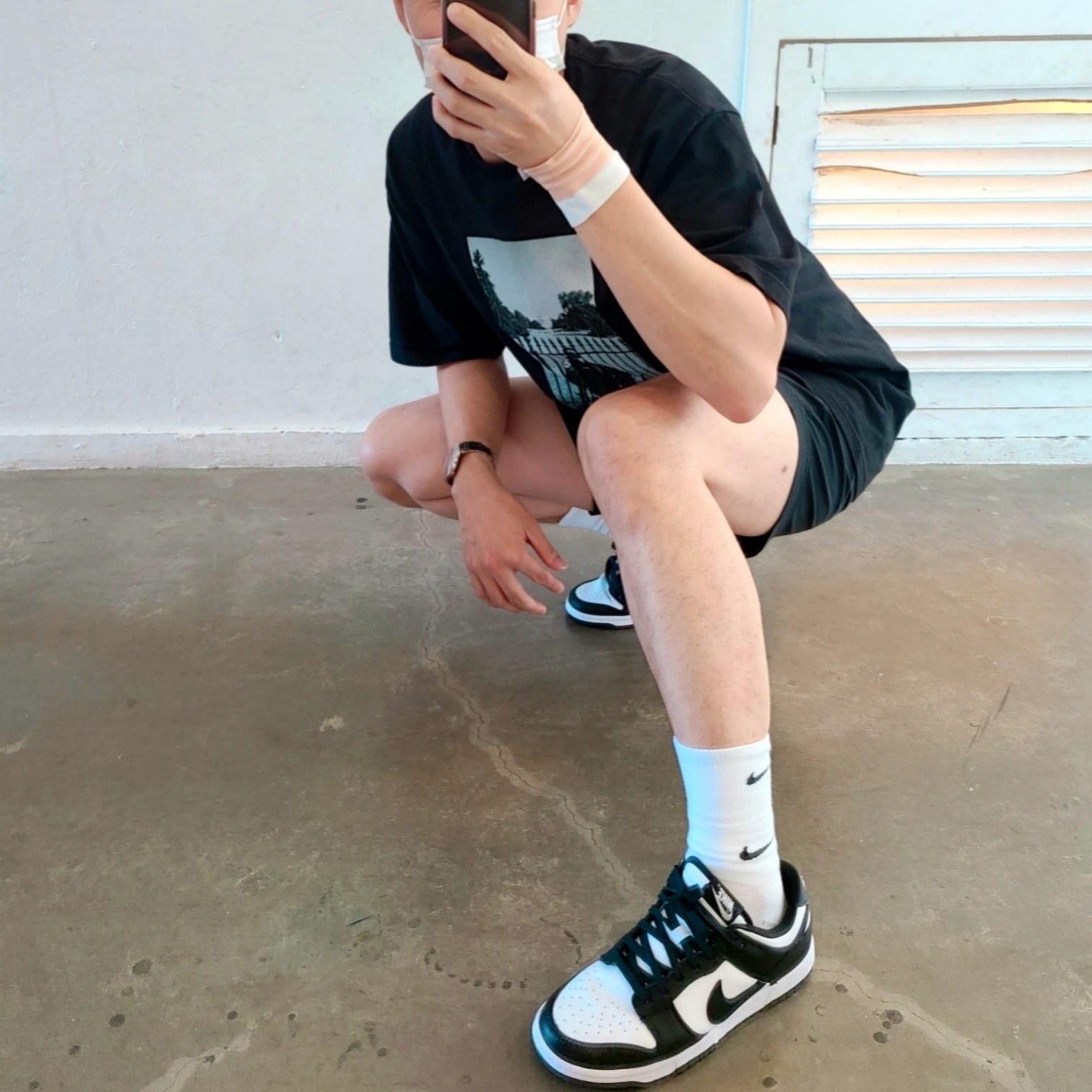 Nike Dunk Low Retro Black, Nike x Matthew M Williams NRG Socks White 착용 스타일