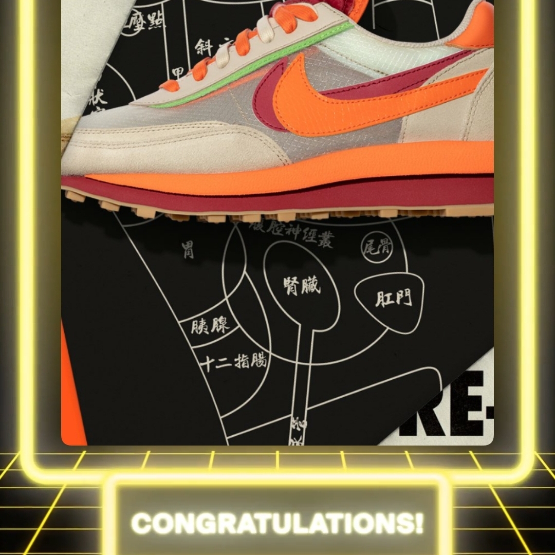 Nike x Sacai x Clot LDWaffle Orange Blaze 착용 스타일 - 4