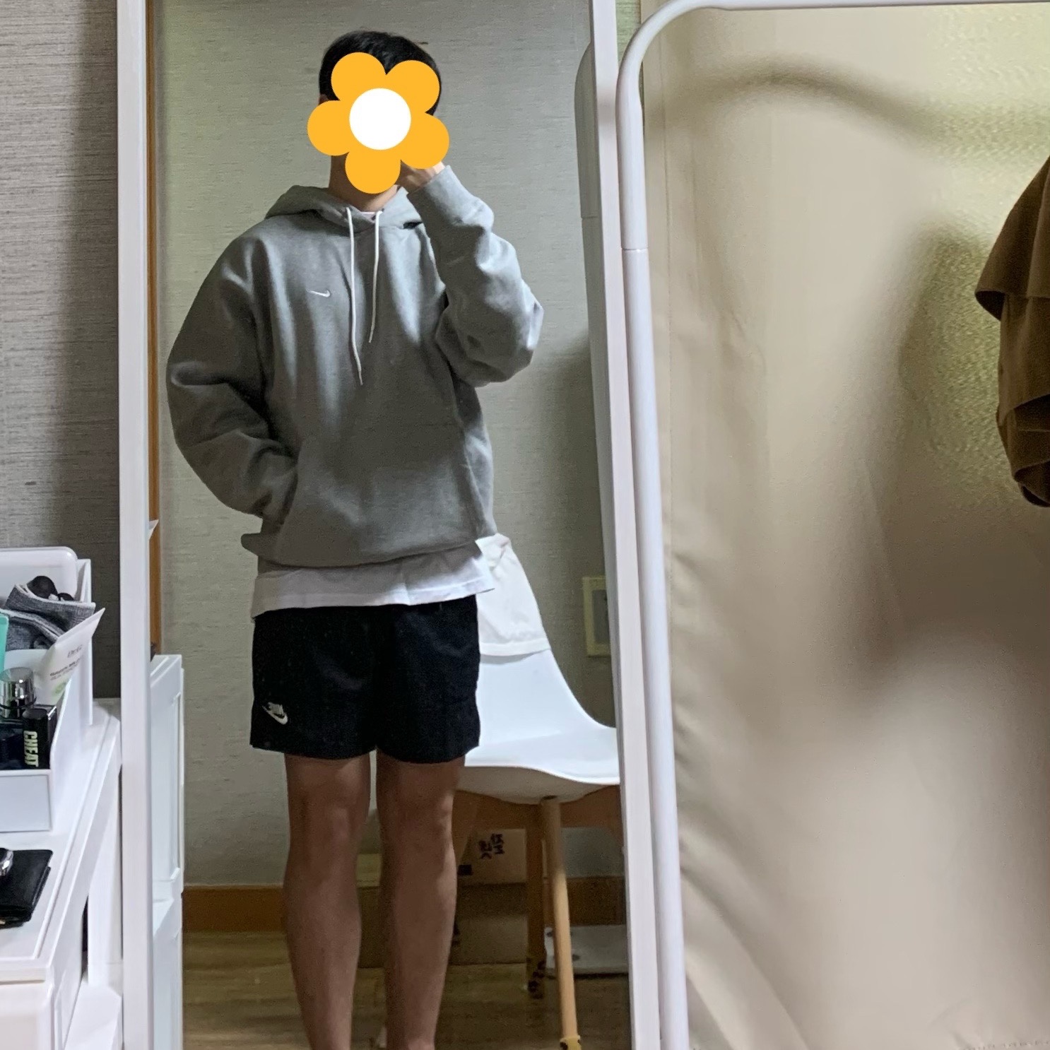 Nike NRG Solo Swoosh Fleece Hoodie Dark Grey Heather - US/EU 착용 스타일 - 1