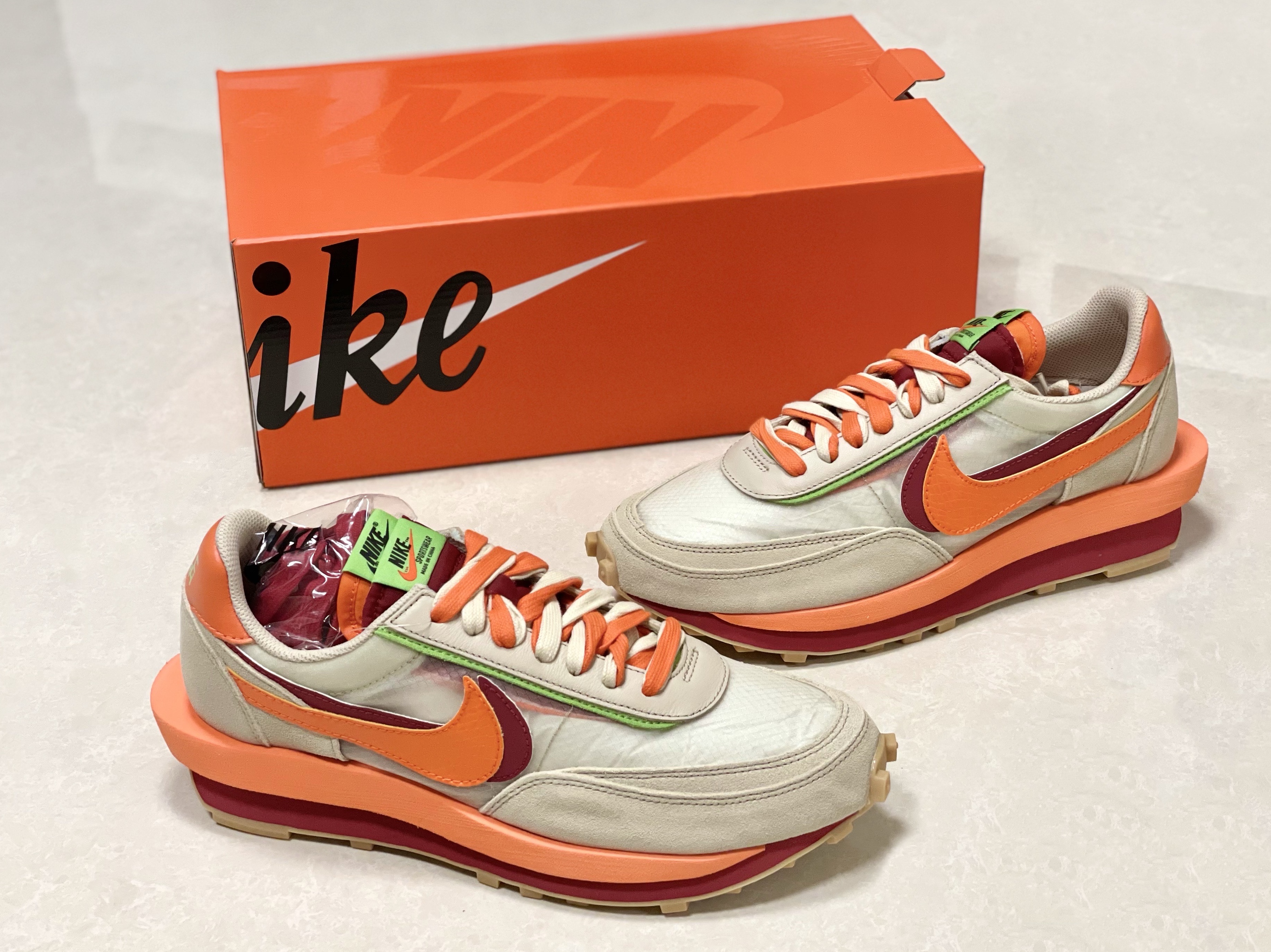 Nike x Sacai x Clot LDWaffle Orange Blaze 착용 스타일