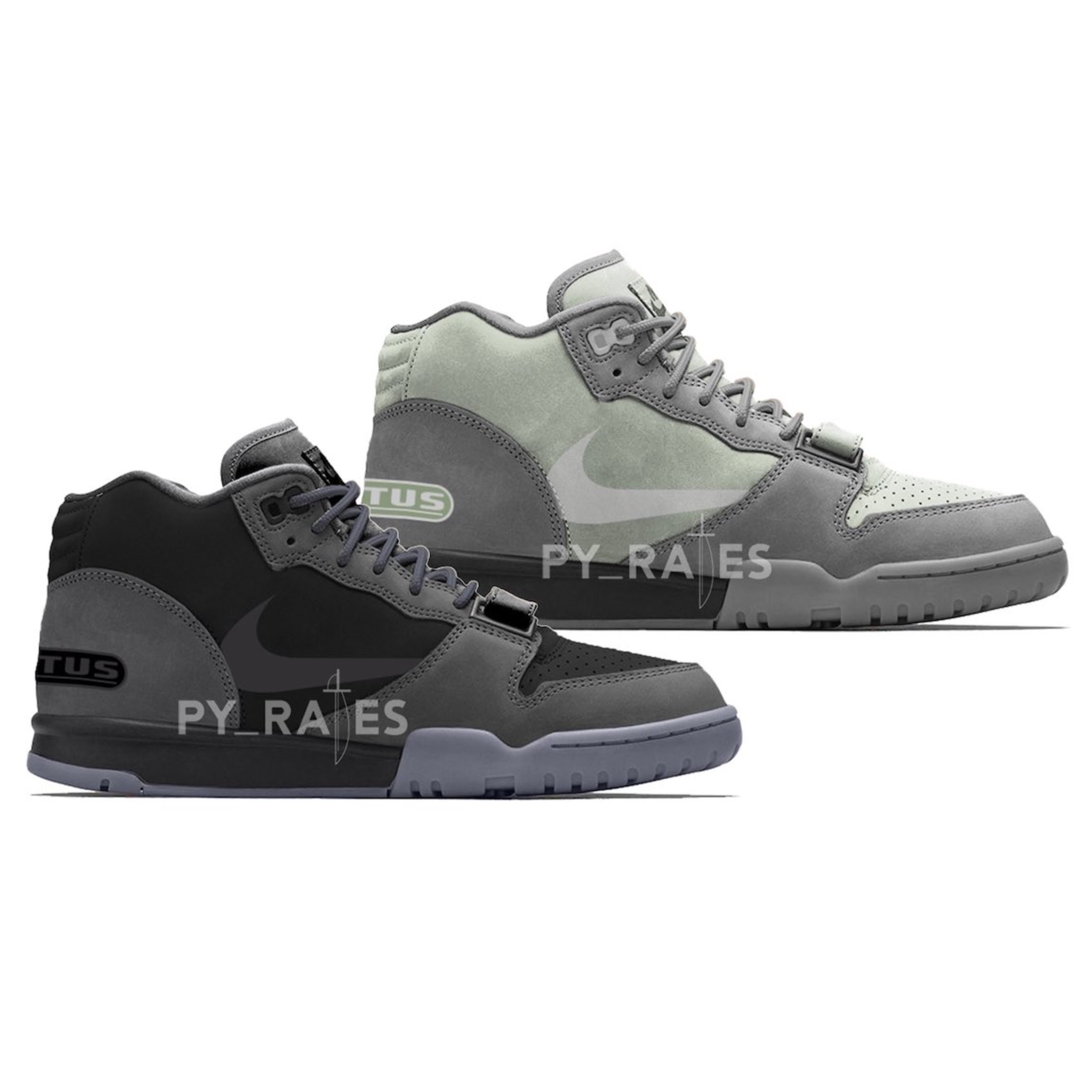 Jordan 6 x Travis Scott Retro SP British Khaki, Nike Air Trainer 3 PRM QS Pale Shale 착용 스타일 - 3