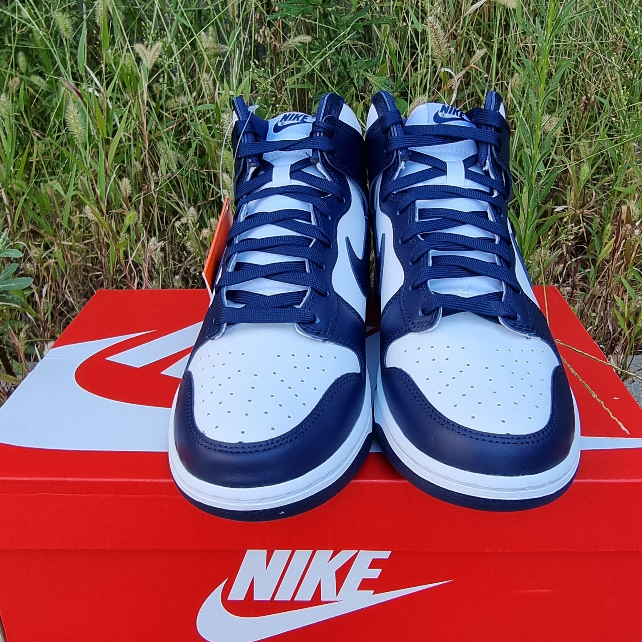 Nike Dunk High Retro Championship Navy 착용 스타일 - 2