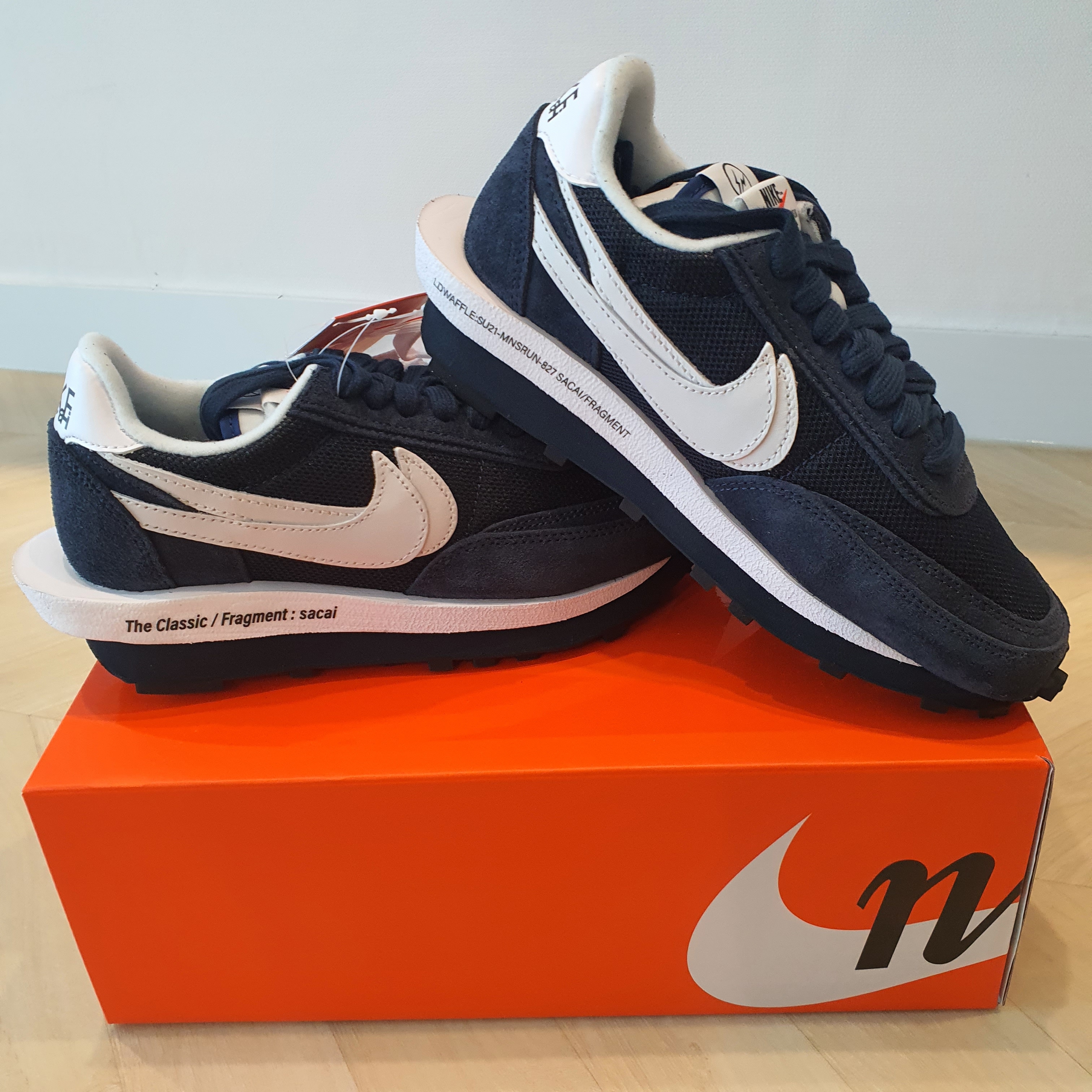 Nike x Sacai x Fragment LDWaffle Blackened Blue 착용 스타일